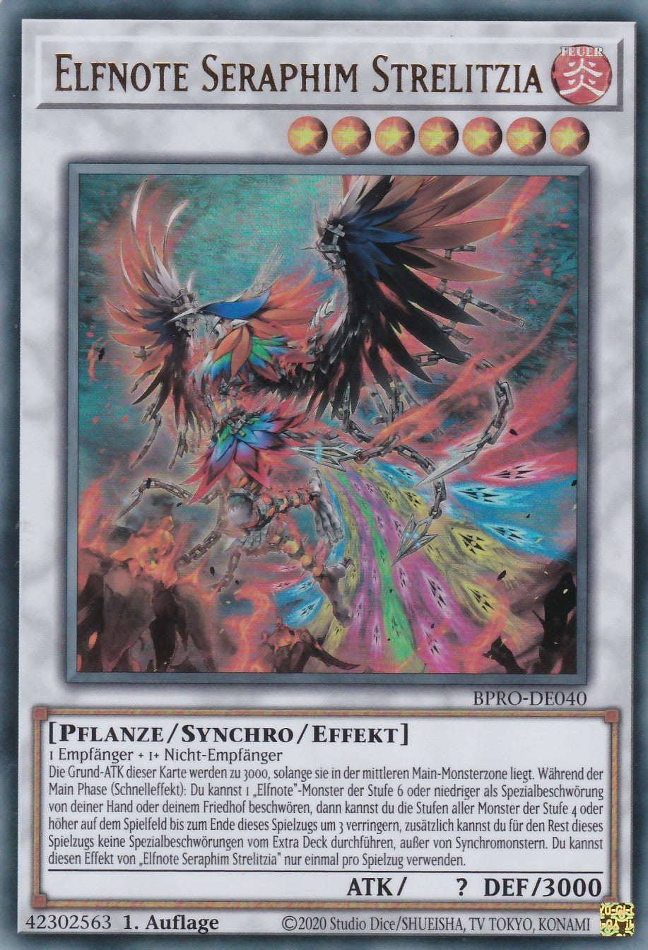Elfnote Seraphim Strelitzia - BPRO-DE040 - Ultra Rare - Deutsch - 1. Auflage - Burst Protocol - Yugioh