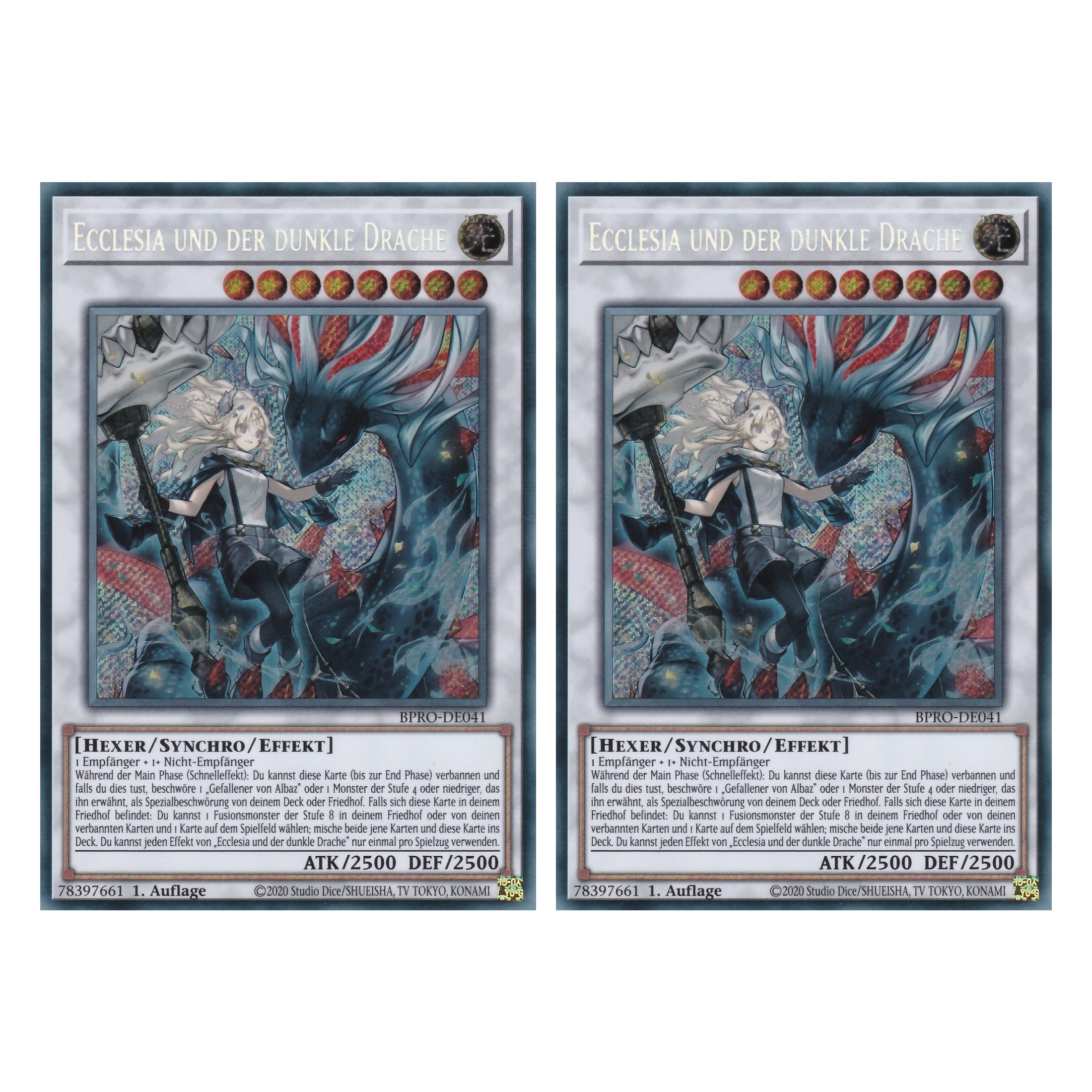 Ecclesia und der Dunkle Drache - BPRO-DE041 - Secret Rare - Deutsch - 1. Auflage - Burst Protocol - Duo Set (2 Stück) - Yu-Gi-Oh!