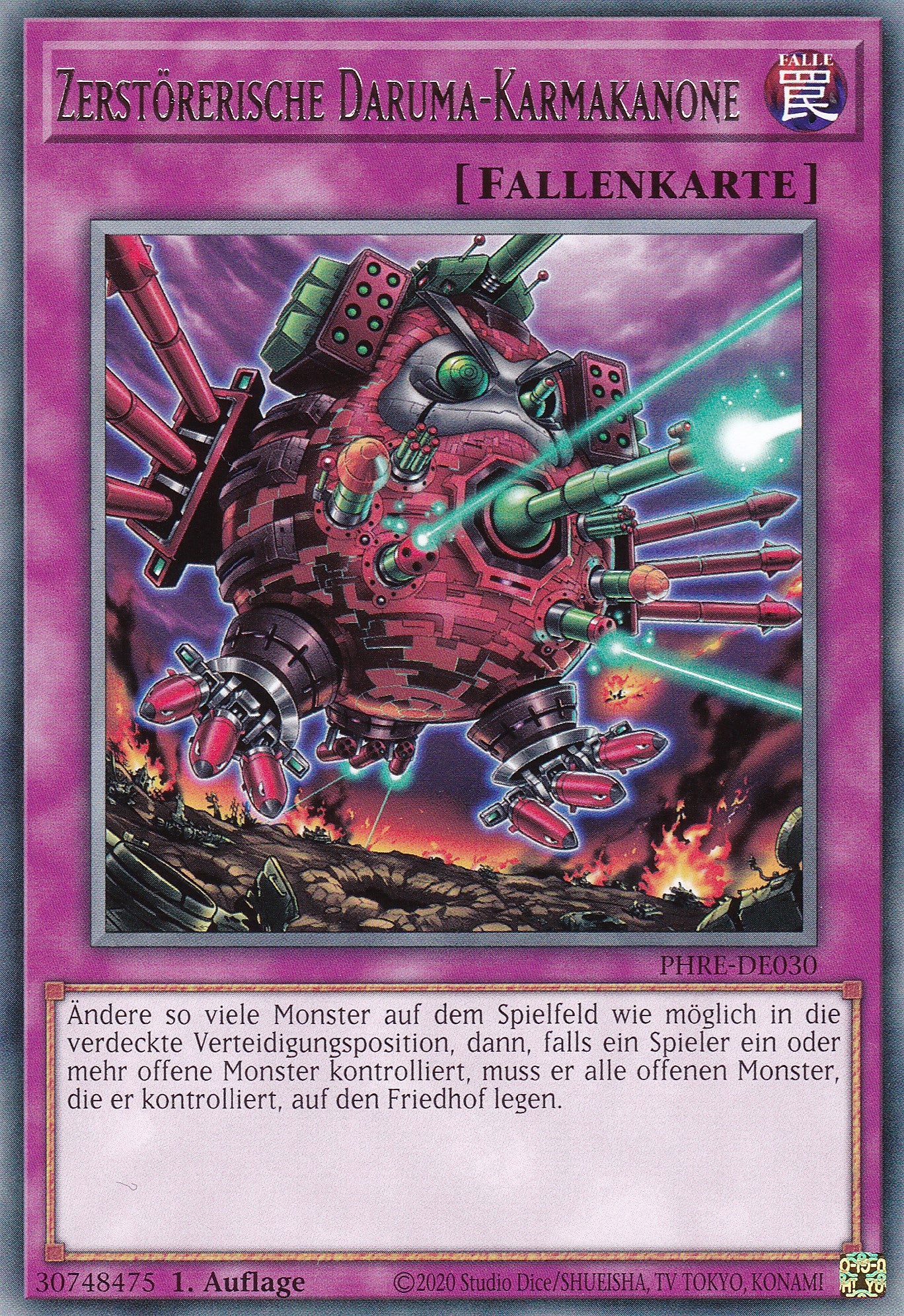 Zerstörerische Daruma-Karmakanone – PHRE-DE030 – Rare – 1. Auflage – Deutsch – Phantom Revenge