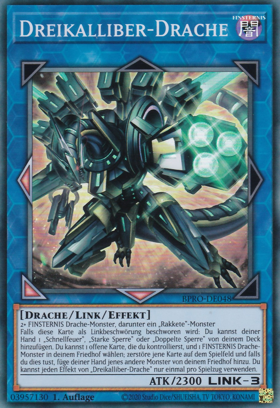 Dreikalliber-Drache - BPRO-DE048 - Super Rare - Deutsch - 1. Auflage - Burst Protocol - Yugioh