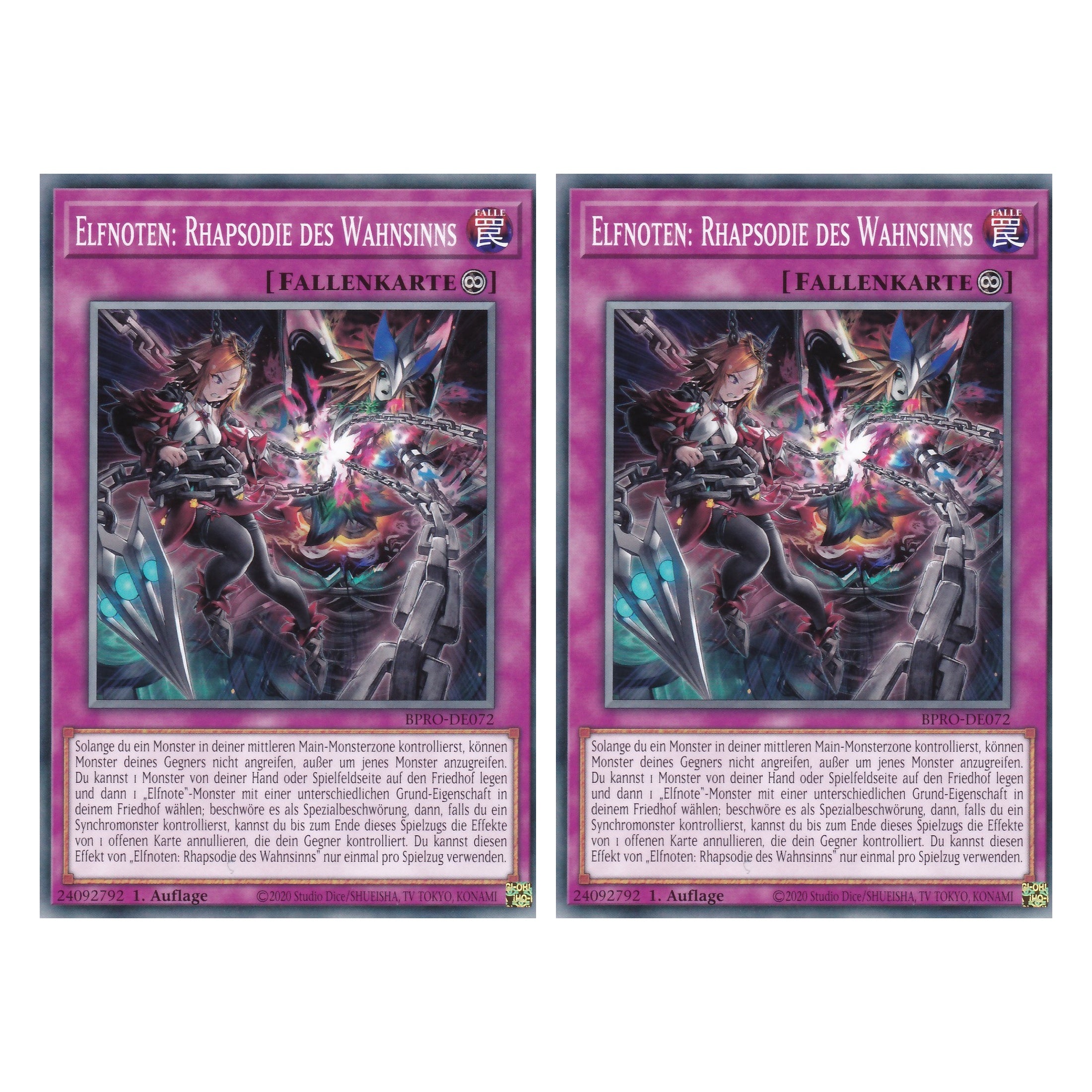 Elfnoten: Phapsodie des Wahnsinns - BPRO-DE072 - Common - Deutsch - 1. Auflage - Burst Protocol - Duo Set (2 Stück) - Yu-Gi-Oh!