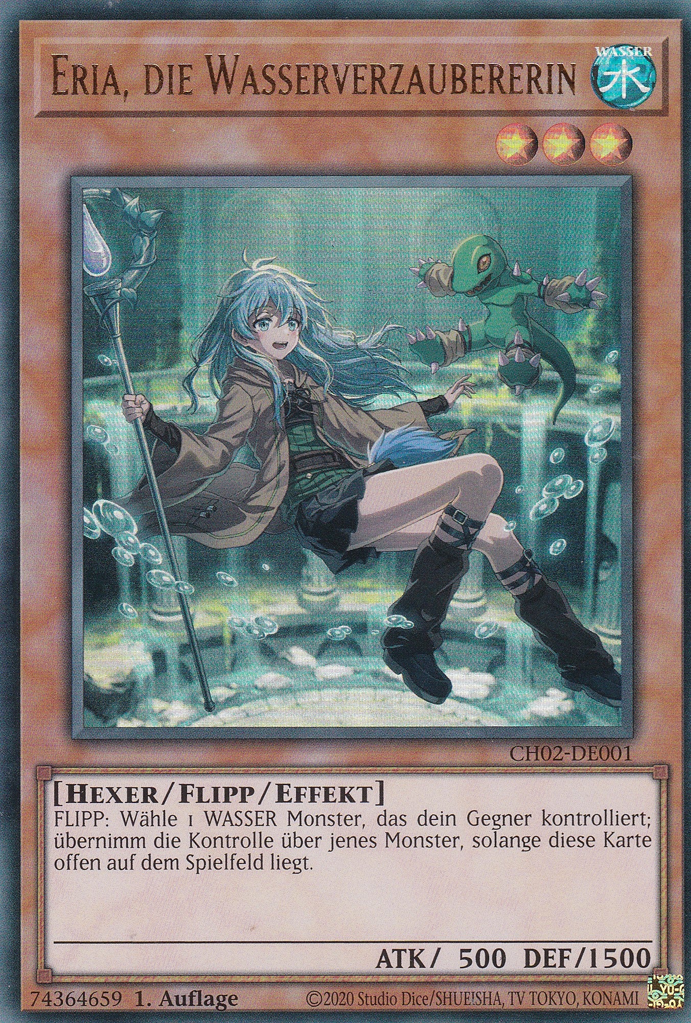 Eria, die Wasserverzaubererin - CH02-DE001 - Ultra Rare - Deutsch - 1. Auflage - Yugioh - The Chronicles Deck: Spirit Charmers