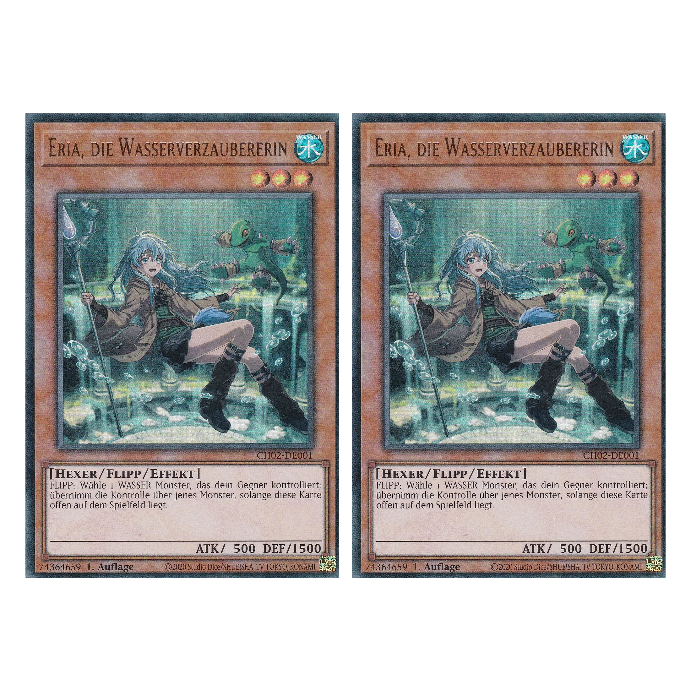 Eria, die Wasserverzaubererin - CH02-DE001 - Ultra Rare - Deutsch - 1. Auflage - The Chronicles Deck: Spirit Charmers - Duo Set (2 Stück) - Yu-Gi-Oh!