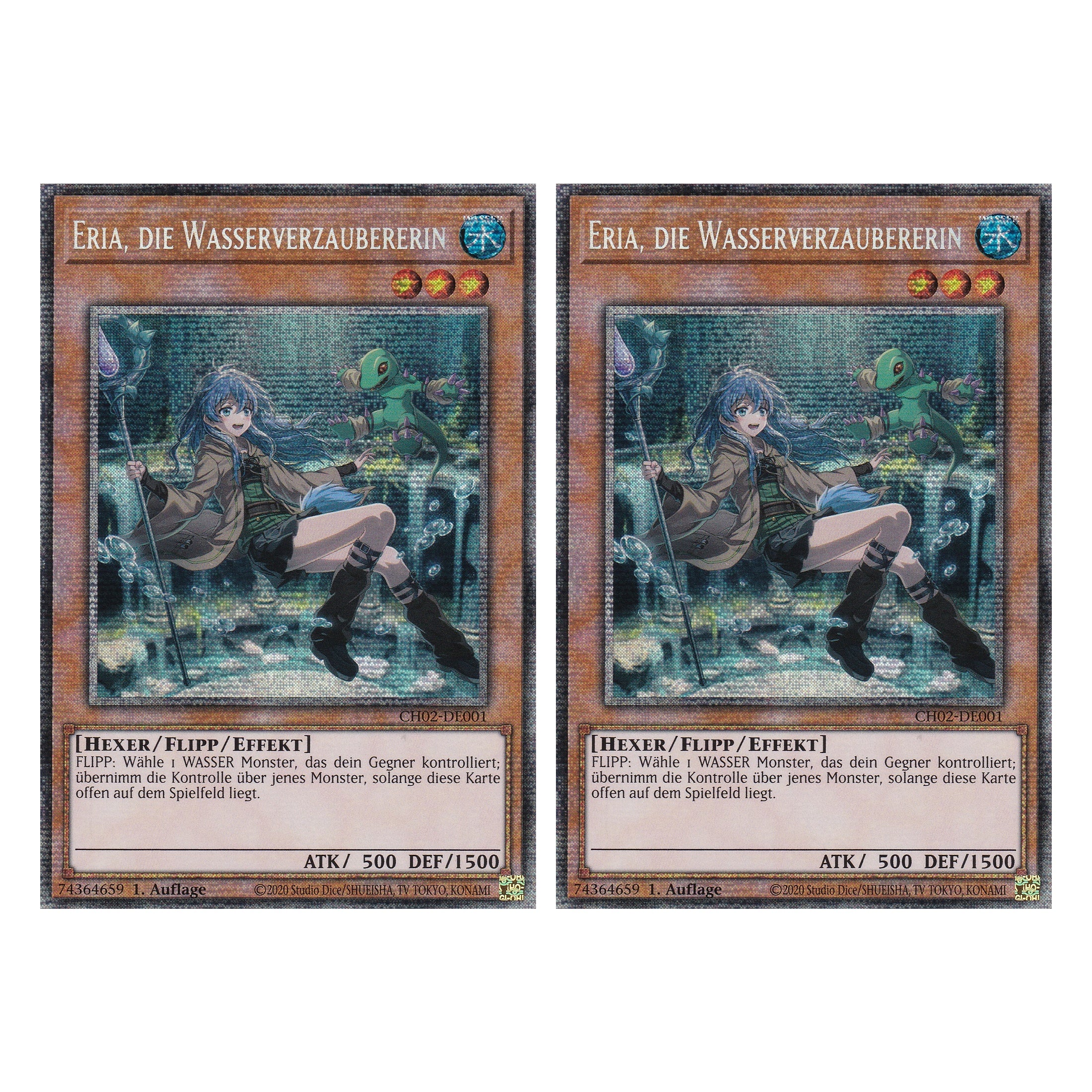 Eria, die Wasserverzaubererin - CH02-DE001 - Starlight Rare - Deutsch - 1. Auflage - The Chronicles Deck: Spirit Charmers - Duo Set (2 Stück) - Yu-Gi-Oh!