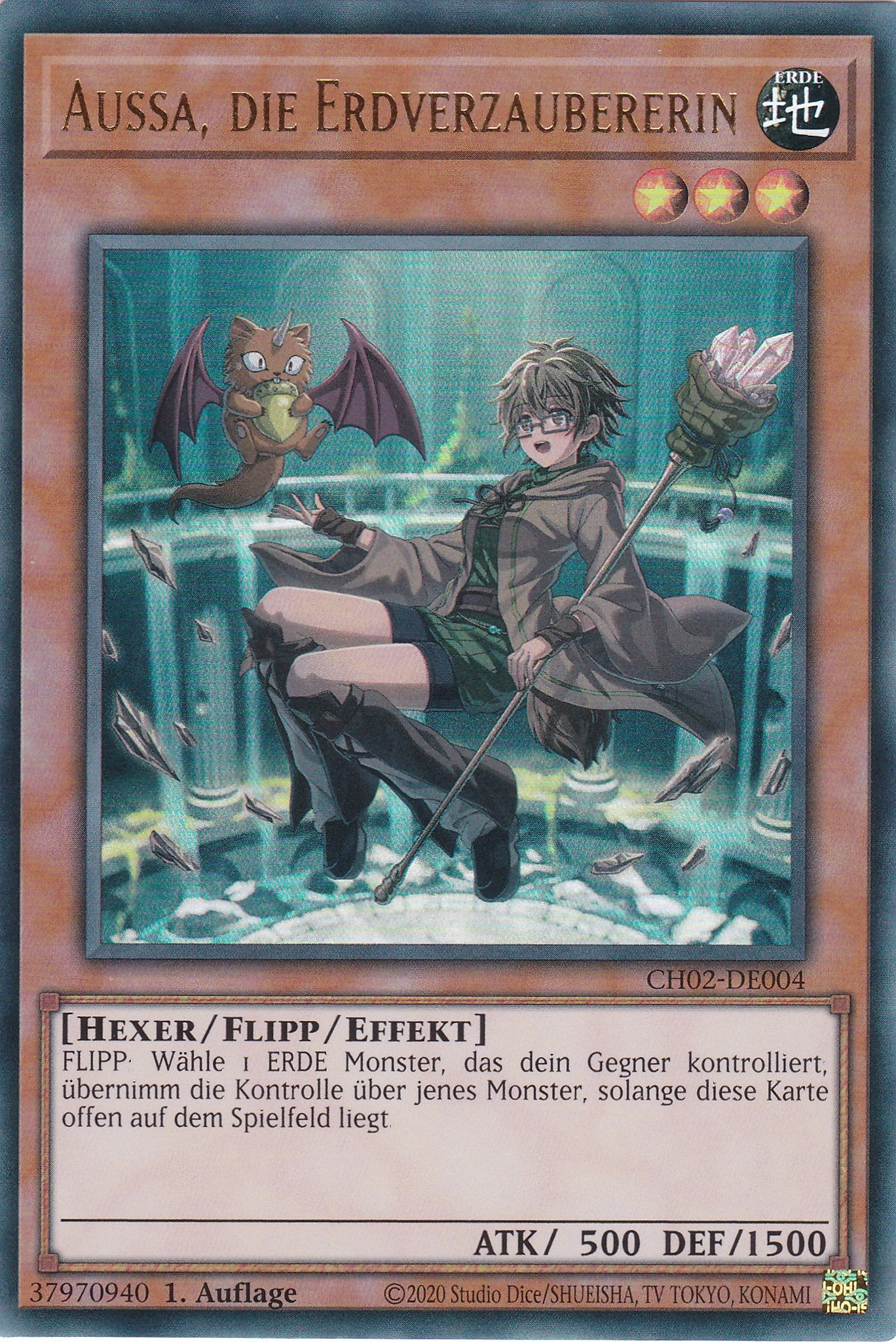 Aussa, die Erdverzaubererin - CH02-DE004 - Ultra Rare - Deutsch - 1. Auflage - Yugioh - The Chronicles Deck: Spirit Charmers