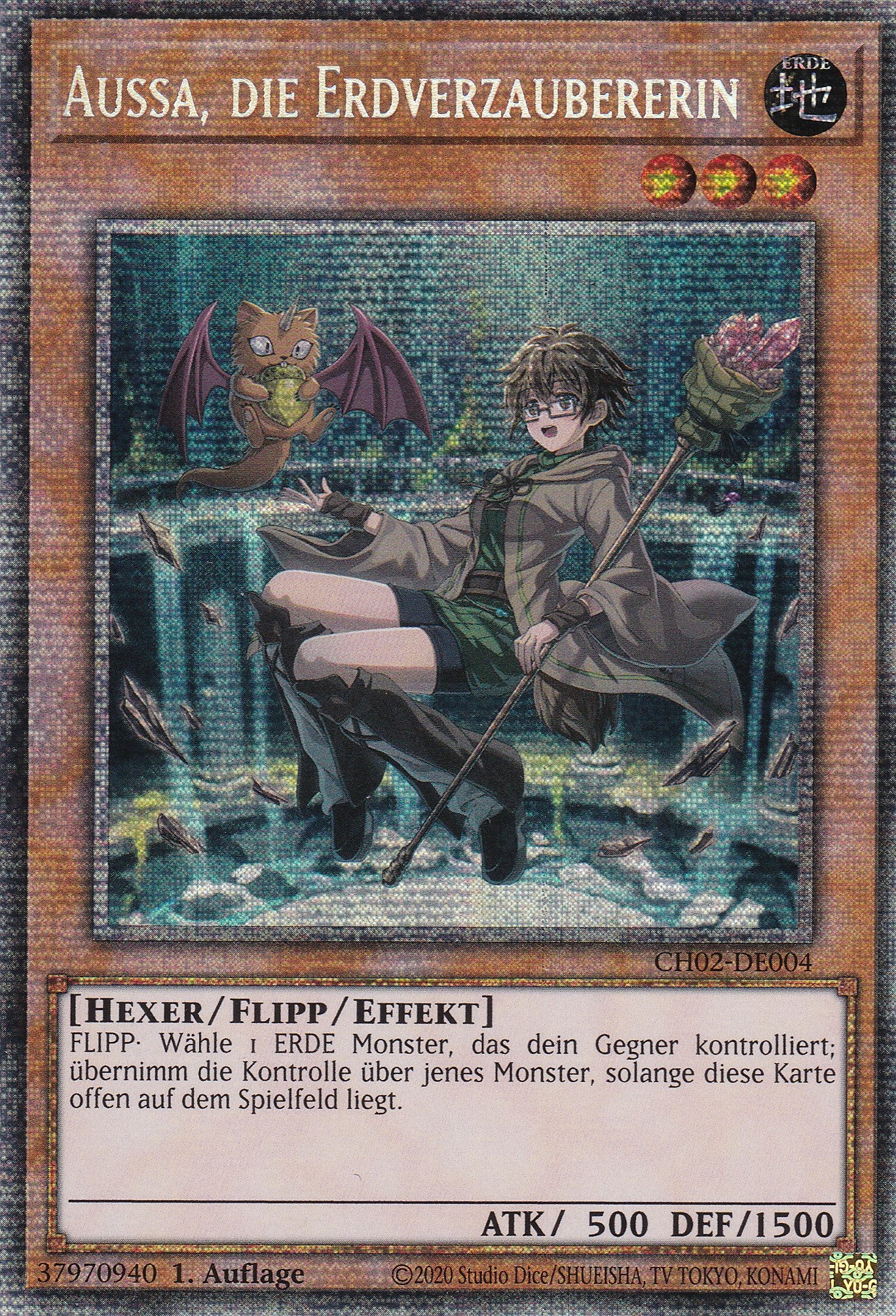 Aussa, die Erdverzaubererin - CH02-DE004 - Starlight Rare - Deutsch - 1. Auflage - Yugioh - The Chronicles Deck: Spirit Charmers