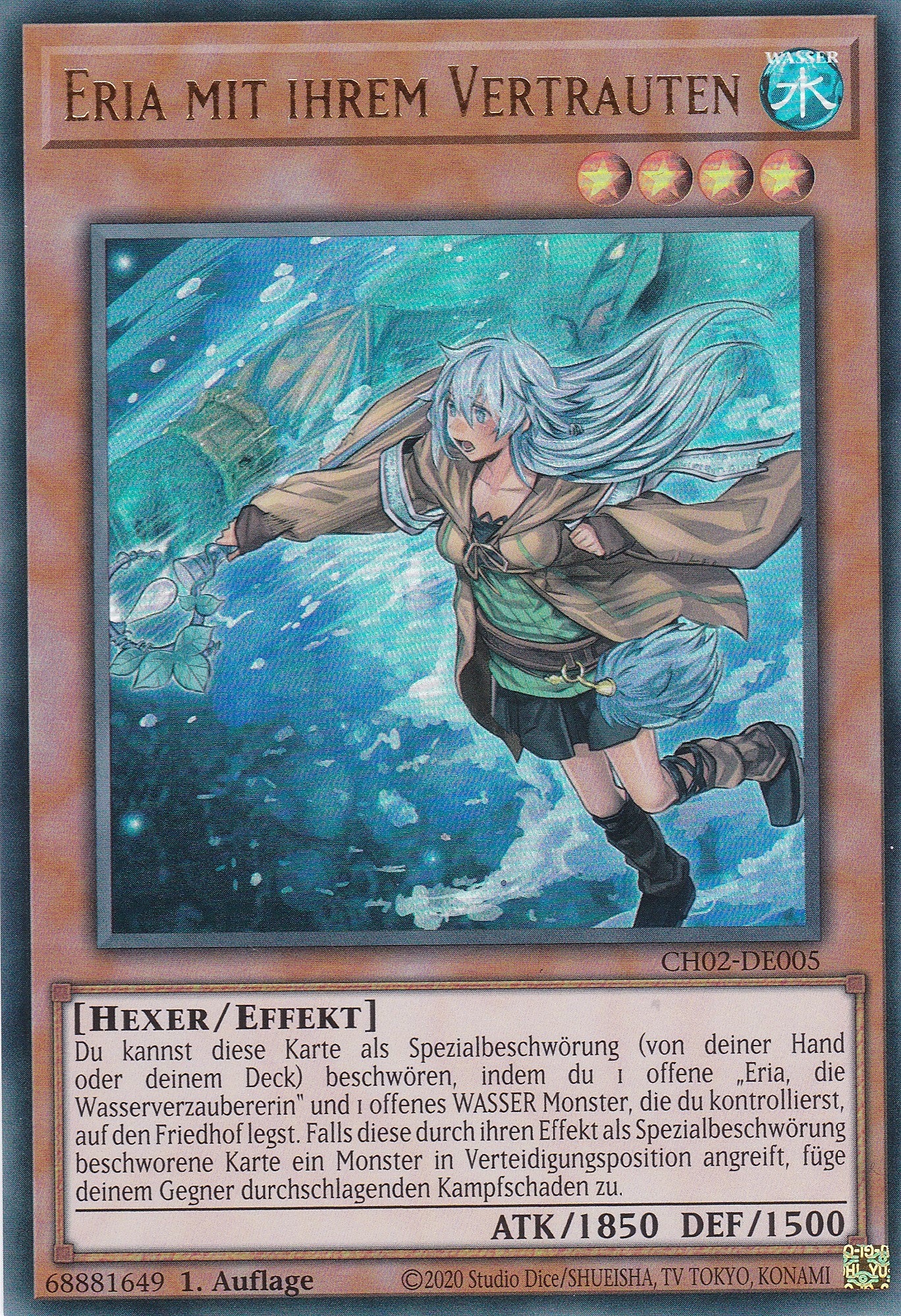 Eria mit ihrem Vertrauten - CH02-DE005 - Ultra Rare - Deutsch - 1. Auflage - Yugioh - The Chronicles Deck: Spirit Charmers