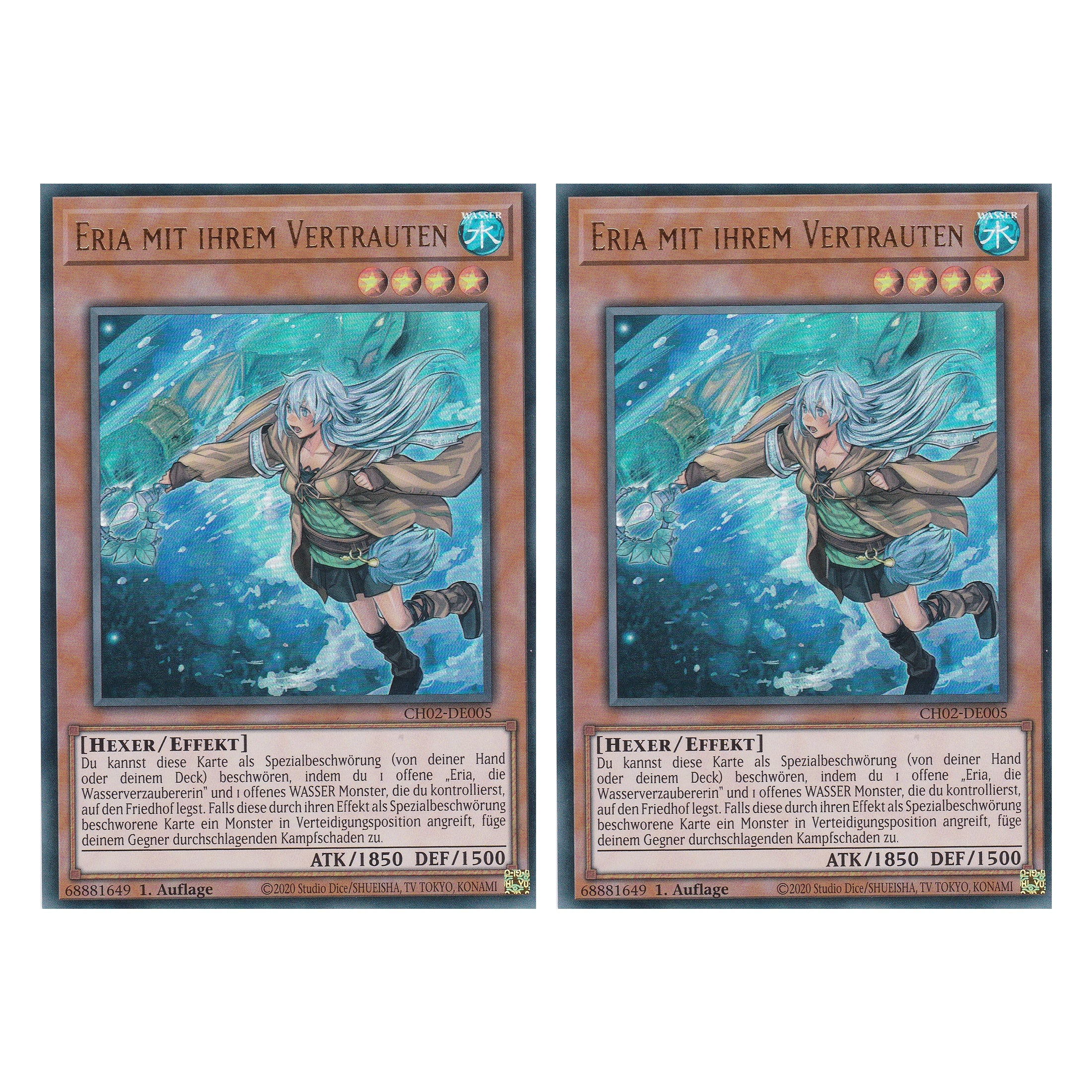 Eria mit ihrem Vertrauten - CH02-DE005 - Ultra Rare - Deutsch - 1. Auflage - The Chronicles Deck: Spirit Charmers - Duo Set (2 Stück) - Yu-Gi-Oh!