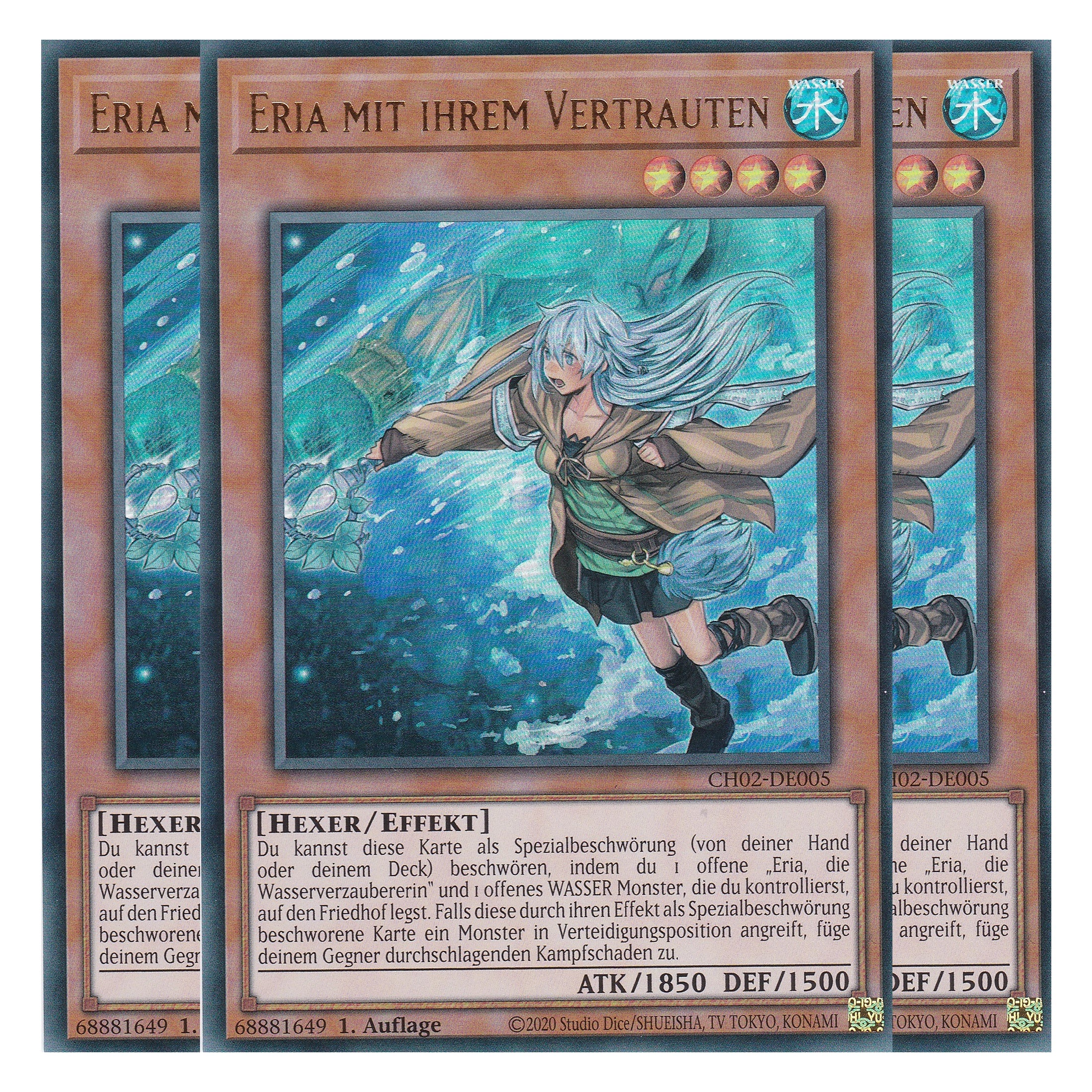 Eria mit ihrem Vertrauten - CH02-DE005 - Ultra Rare - Deutsch - 1. Auflage - The Chronicles Deck: Spirit Charmers - Playset (3 Kopien)