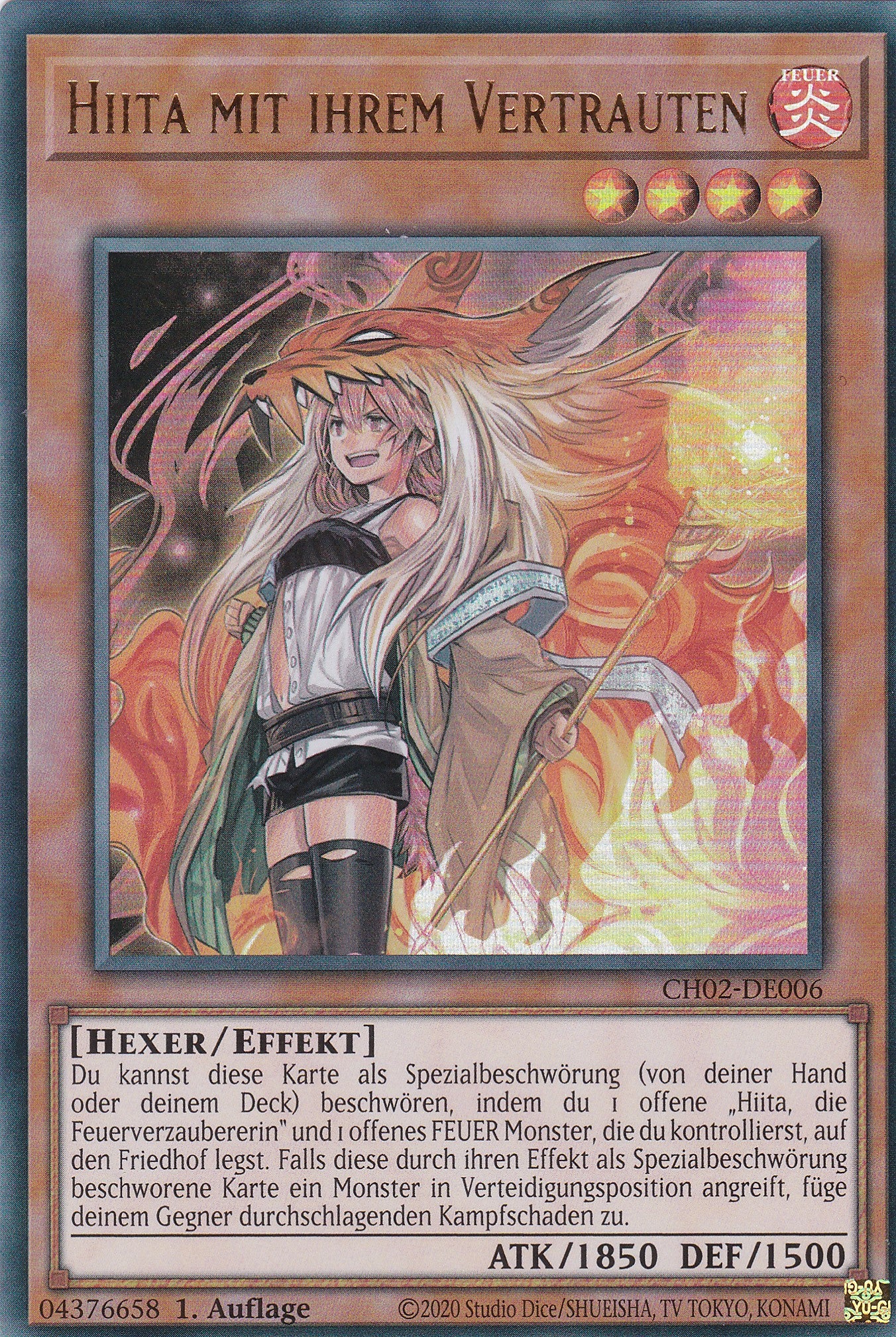 Hiita mit ihrem Vertrauten - CH02-DE006 - Ultra Rare - Deutsch - 1. Auflage - Yugioh - The Chronicles Deck: Spirit Charmers