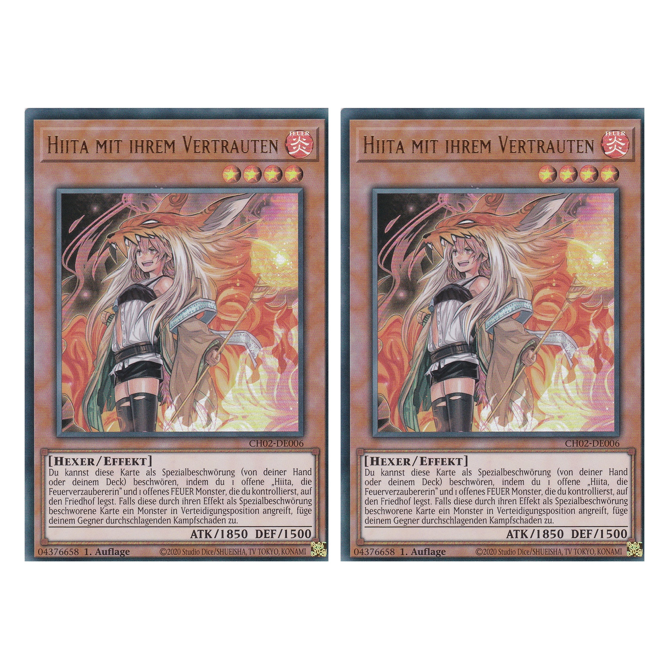 Hiita mit ihrem Vertrauten - CH02-DE006 - Ultra Rare - Deutsch - 1. Auflage - The Chronicles Deck: Spirit Charmers - Duo Set (2 Stück) - Yu-Gi-Oh!