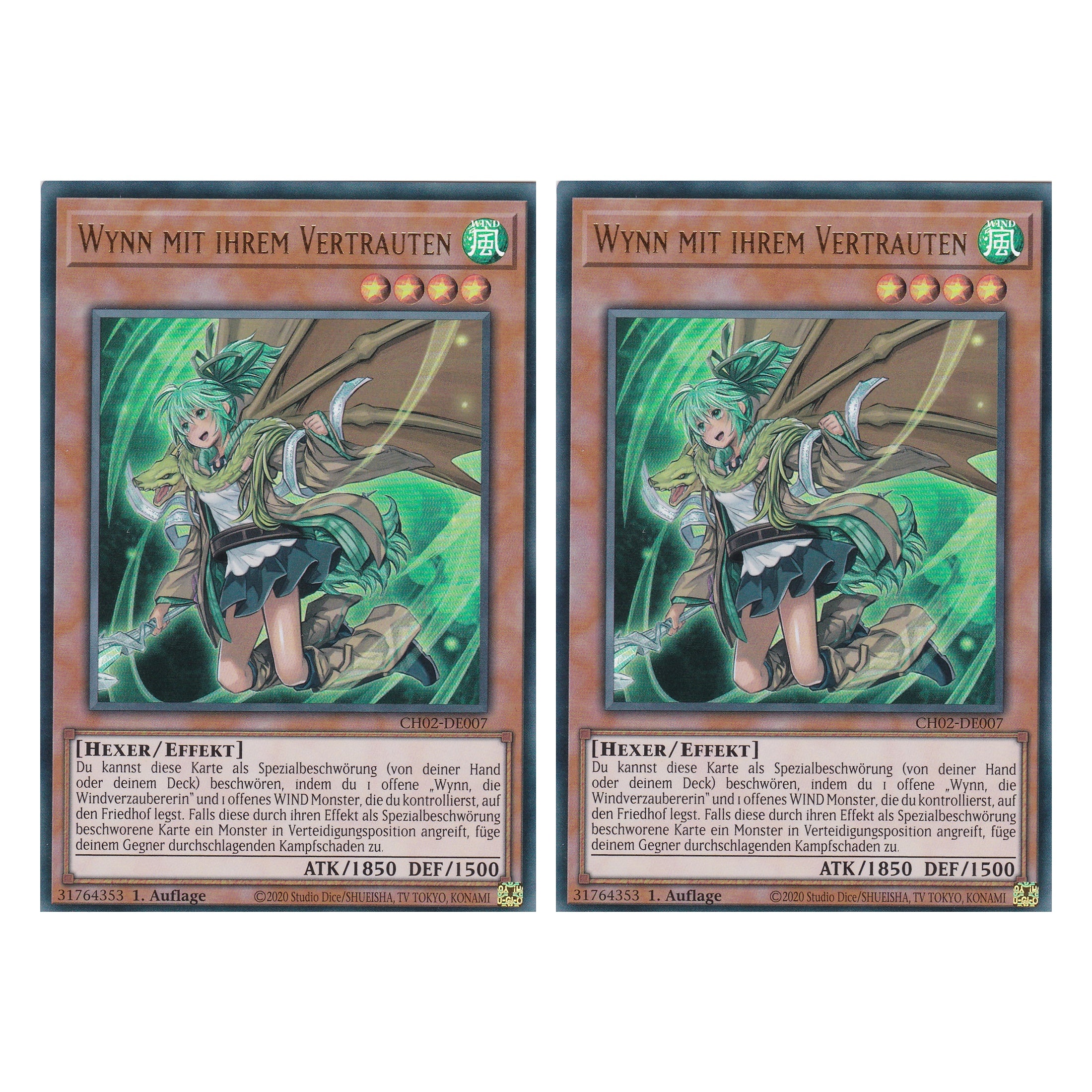 Wynn mit ihrem Vertrauten - CH02-DE007 - Ultra Rare - Deutsch - 1. Auflage - The Chronicles Deck: Spirit Charmers - Duo Set (2 Stück) - Yu-Gi-Oh!