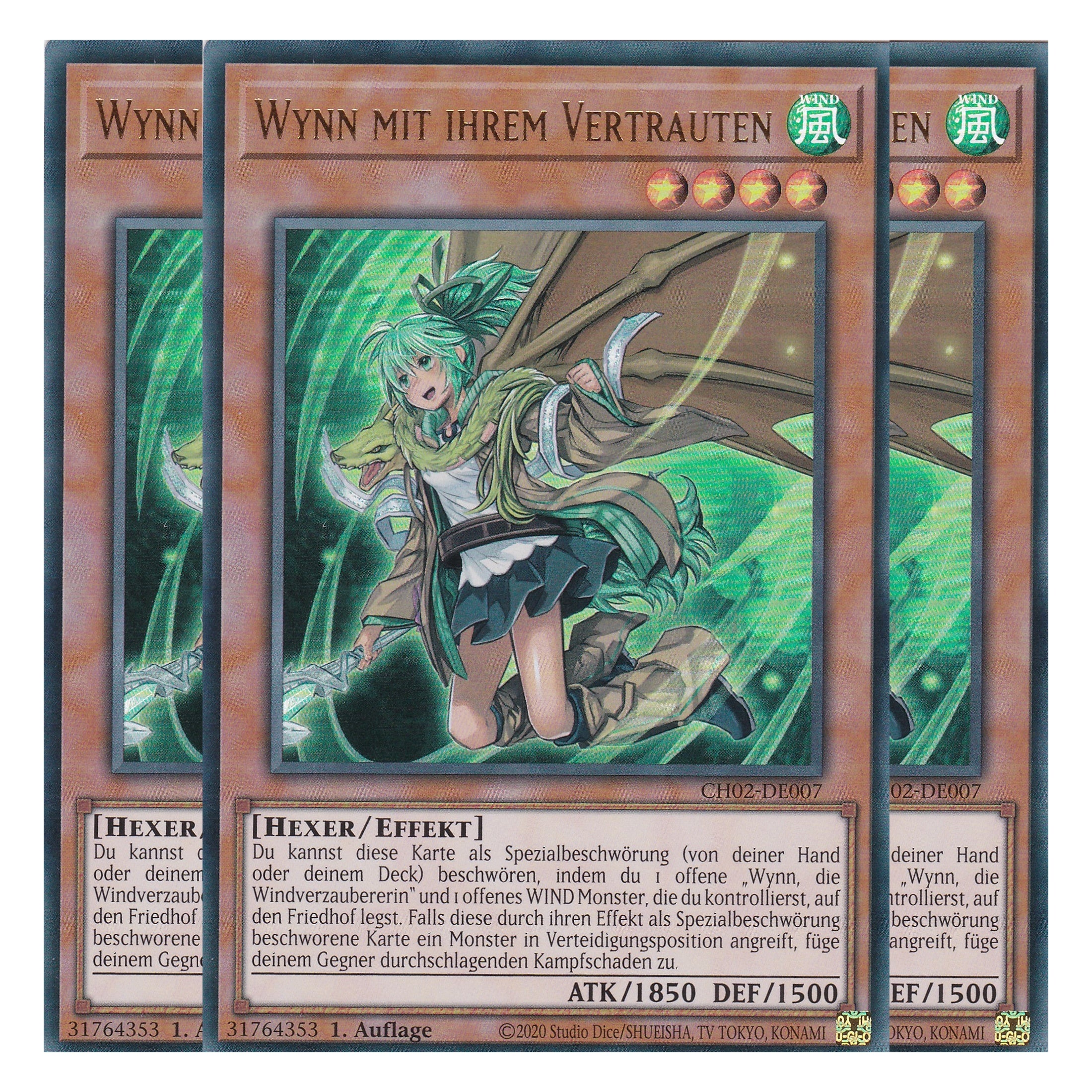 Wynn mit ihrem Vertrauten - CH02-DE007 - Ultra Rare - Deutsch - 1. Auflage - The Chronicles Deck: Spirit Charmers - Playset (3 Kopien)