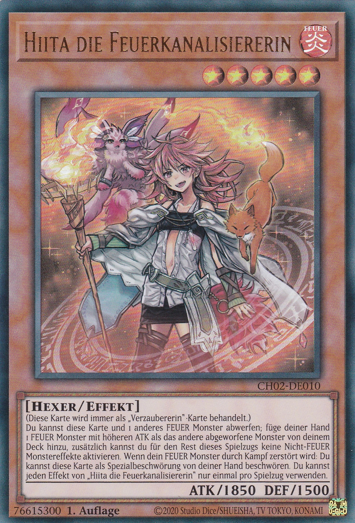 Hiita die Feuerkanalisiererin - CH02-DE010 - Ultra Rare - Deutsch - 1. Auflage - Yugioh - The Chronicles Deck: Spirit Charmers