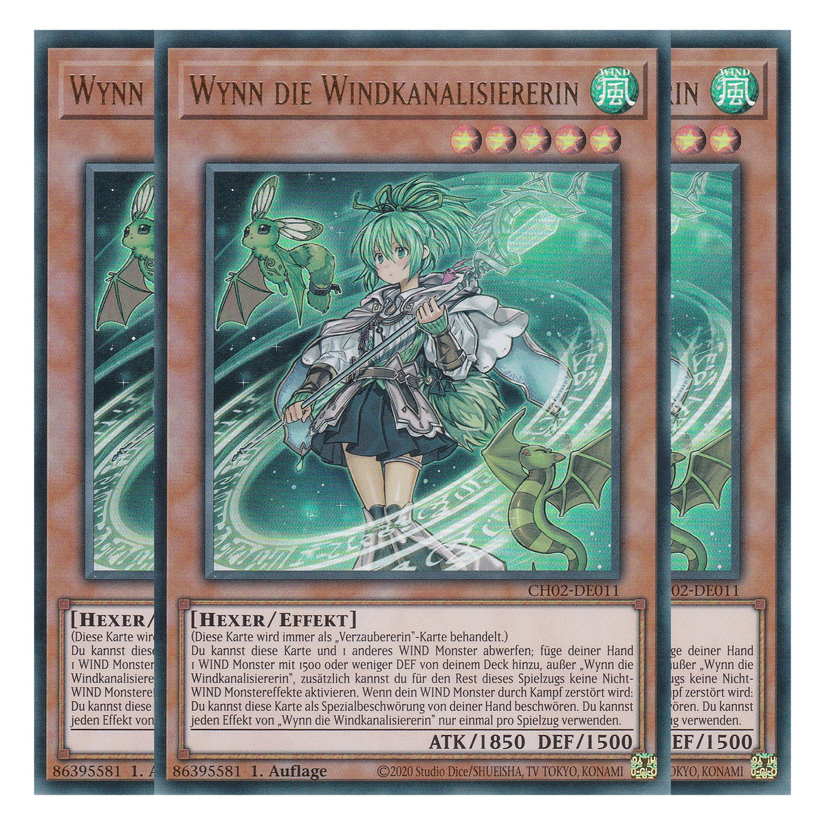 Wynn die Windkanalisiererin - CH02-DE011 - Ultra Rare - Deutsch - 1. Auflage - The Chronicles Deck: Spirit Charmers - Playset (3 Kopien)