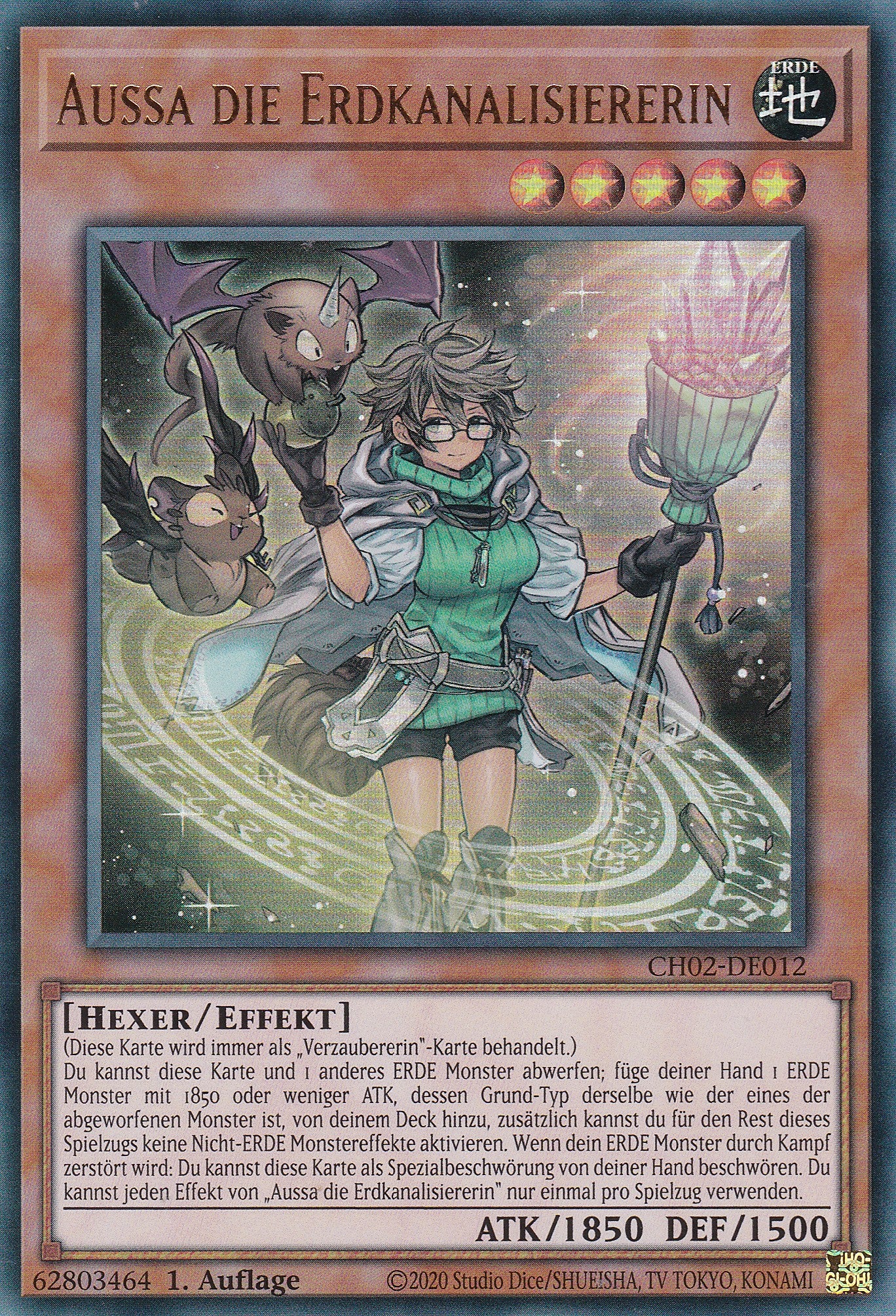 Aussa die Erdkanalisiererin - CH02-DE012 - Ultra Rare - Deutsch - 1. Auflage - Yugioh - The Chronicles Deck: Spirit Charmers