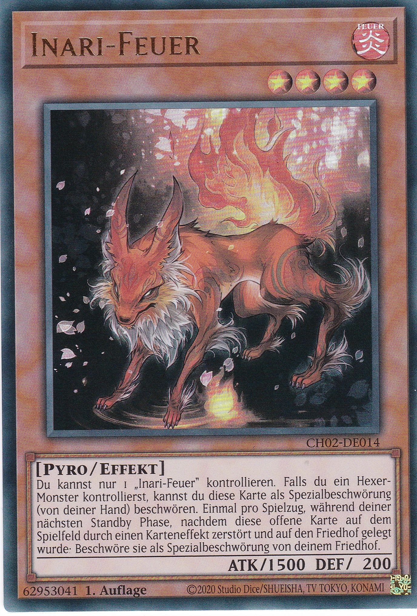 Inari-Feuer - CH02-DE014 - Ultra Rare - Deutsch - 1. Auflage - Yugioh - The Chronicles Deck: Spirit Charmers