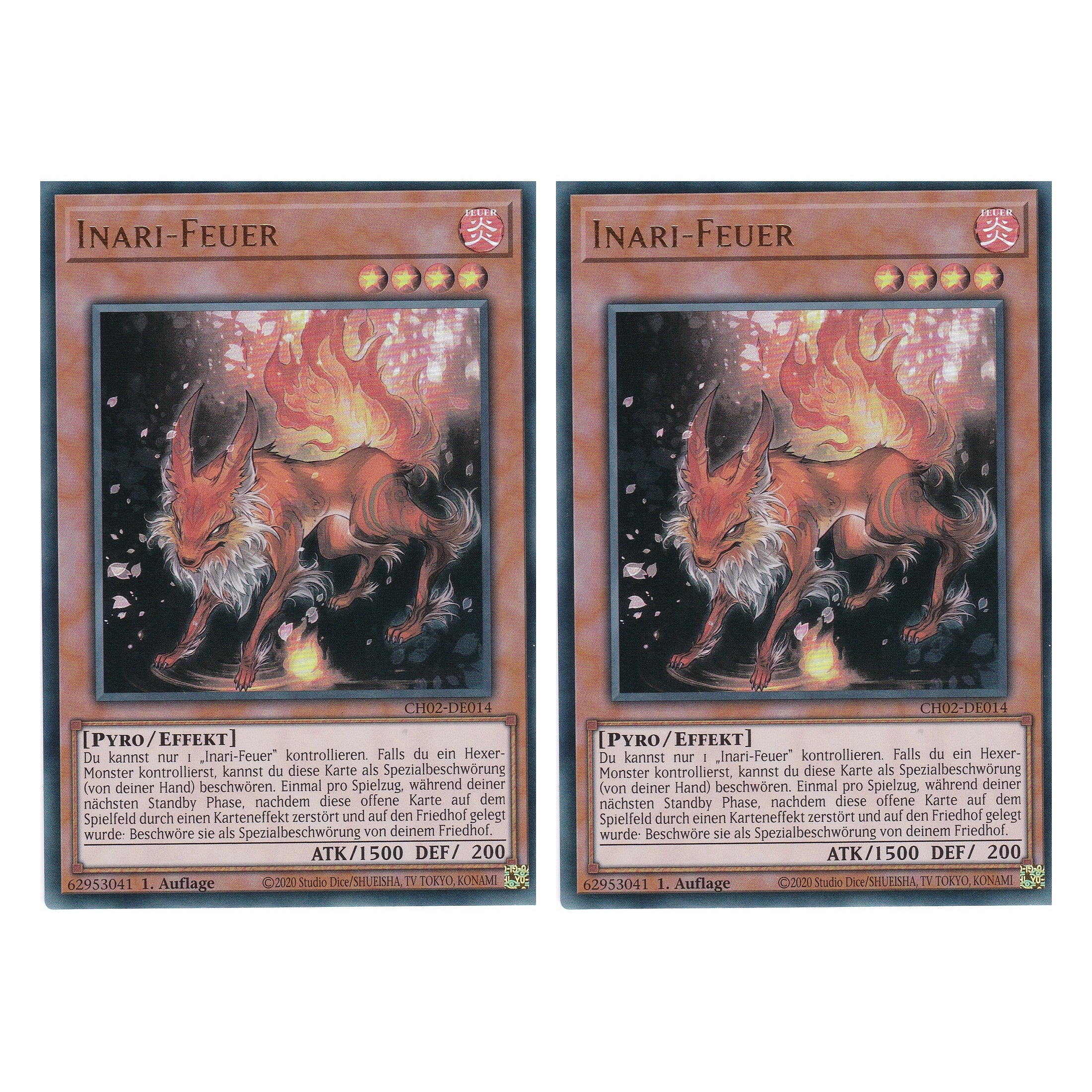 Inari-Feuer - CH02-DE014 - Ultra Rare - Deutsch - 1. Auflage - The Chronicles Deck: Spirit Charmers - Duo Set (2 Stück) - Yugioh