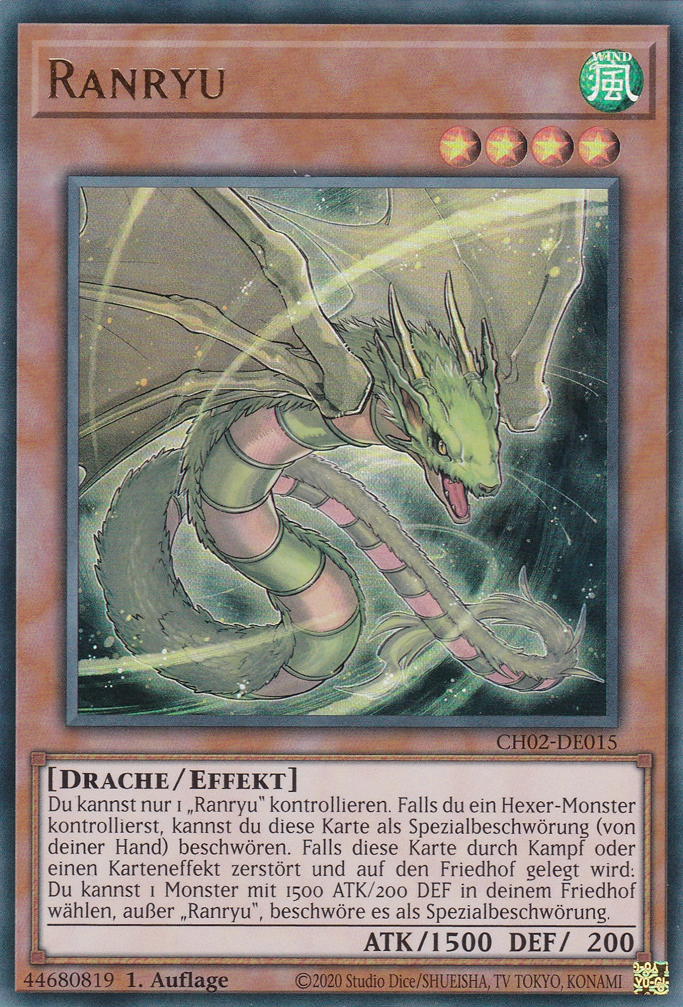 Ranryu - CH02-DE015 - Ultra Rare - Deutsch - 1. Auflage - Yugioh - The Chronicles Deck: Spirit Charmers