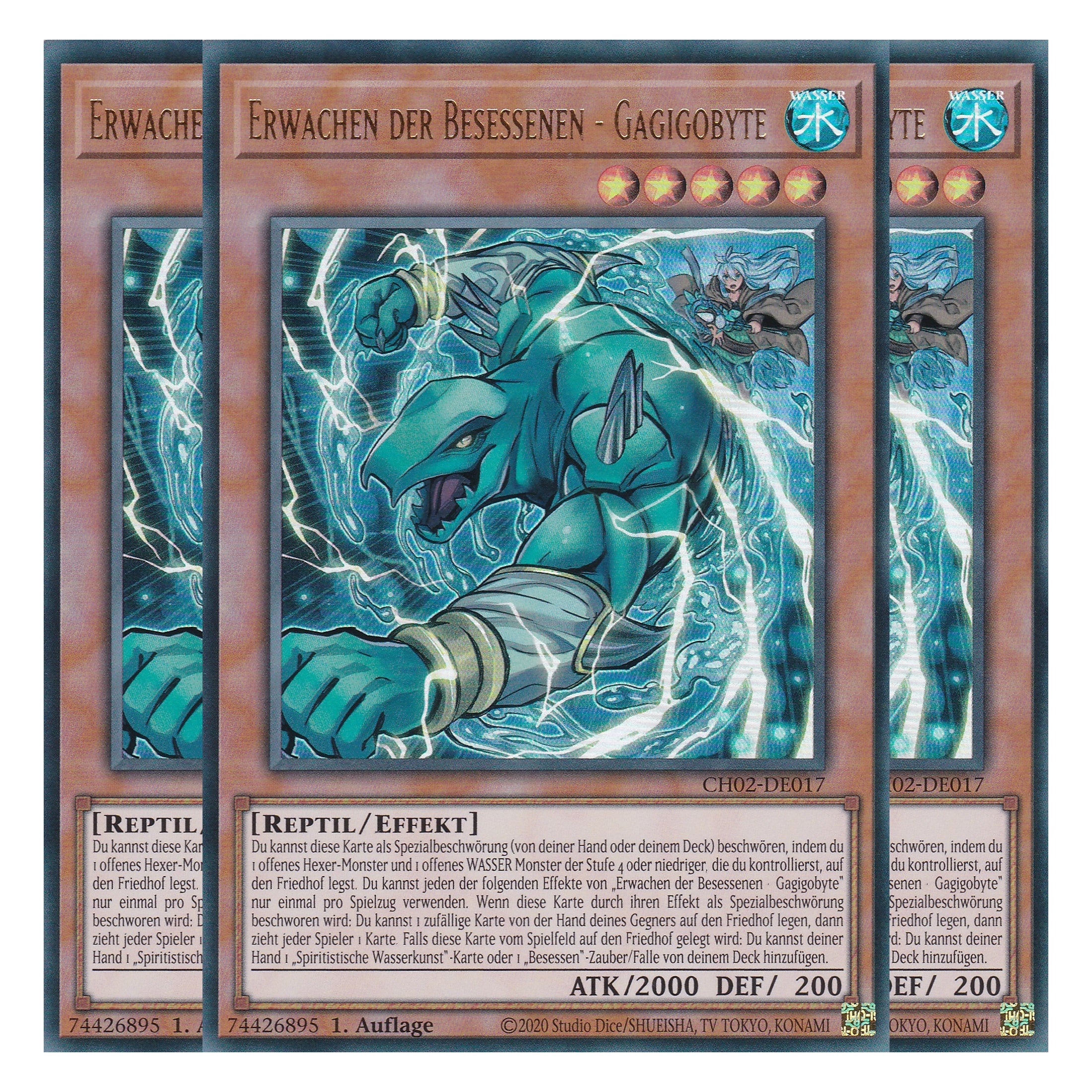 Erwachen der Besessenen - Gagigobyte - CH02-DE017 - Ultra Rare - Deutsch - 1. Auflage - The Chronicles Deck: Spirit Charmers - Playset (3 Kopien)