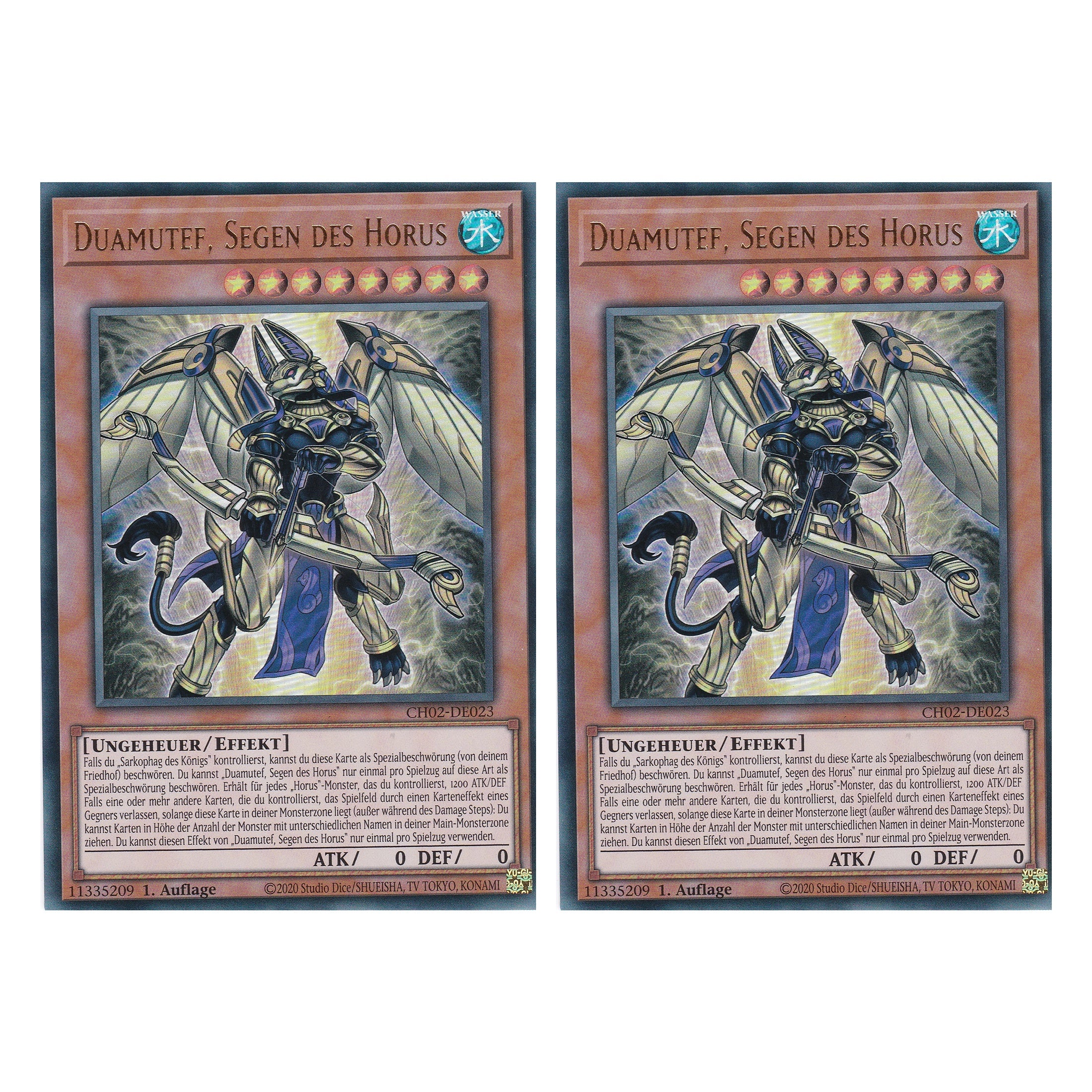 Duamutef, Segen des Horus - CH02-DE023 - Ultra Rare - Deutsch - 1. Auflage - The Chronicles Deck: Spirit Charmers - Duo Set (2 Stück) - Yu-Gi-Oh!