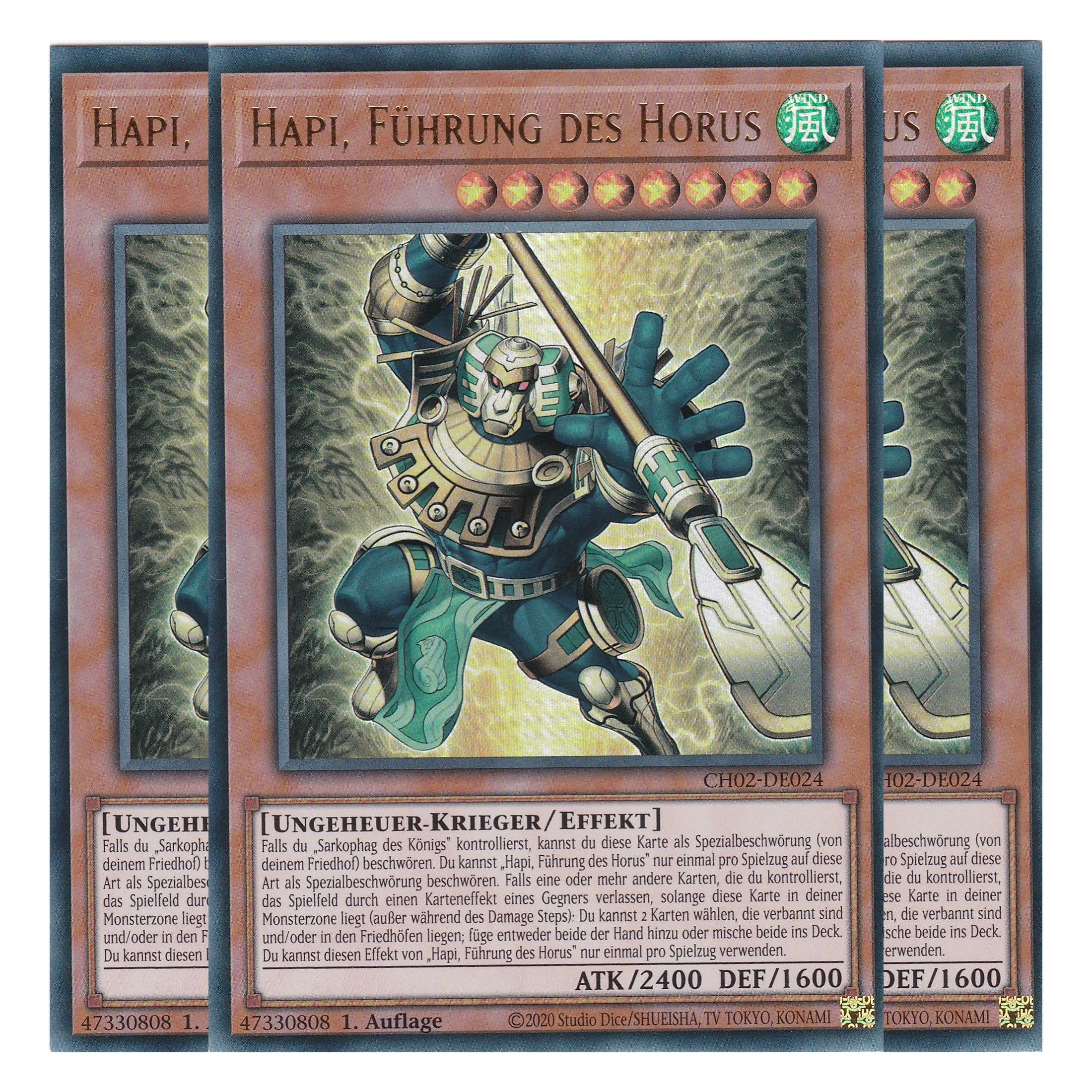 Hapi, Führung des Horus - CH02-DE024 - Ultra Rare - Deutsch - 1. Auflage - The Chronicles Deck: Spirit Charmers - Playset (3 Kopien)
