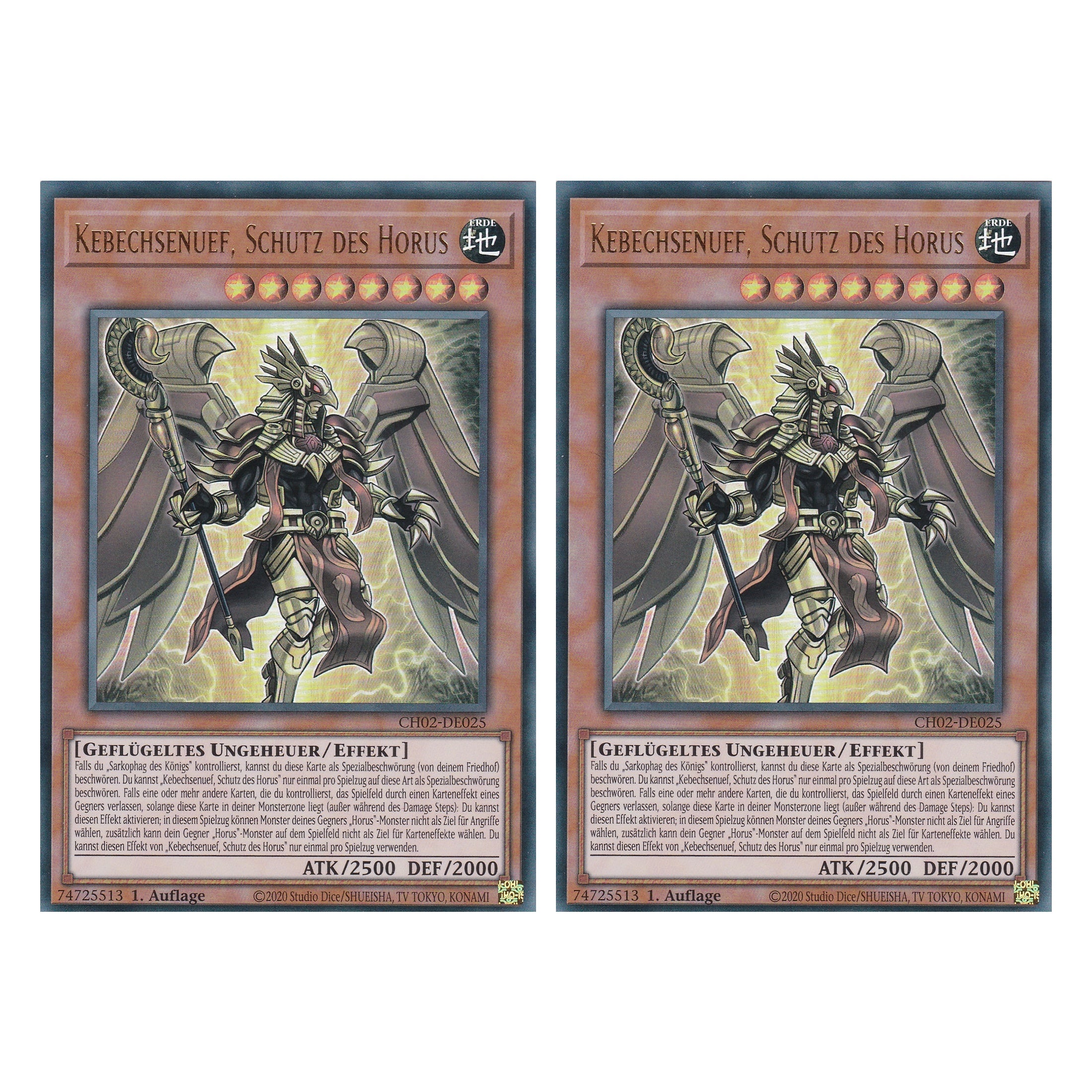 Kebechsenuef, Schutz des Horus - CH02-DE025 - Ultra Rare - Deutsch - 1. Auflage - The Chronicles Deck: Spirit Charmers - Duo Set (2 Stück) - Yugioh