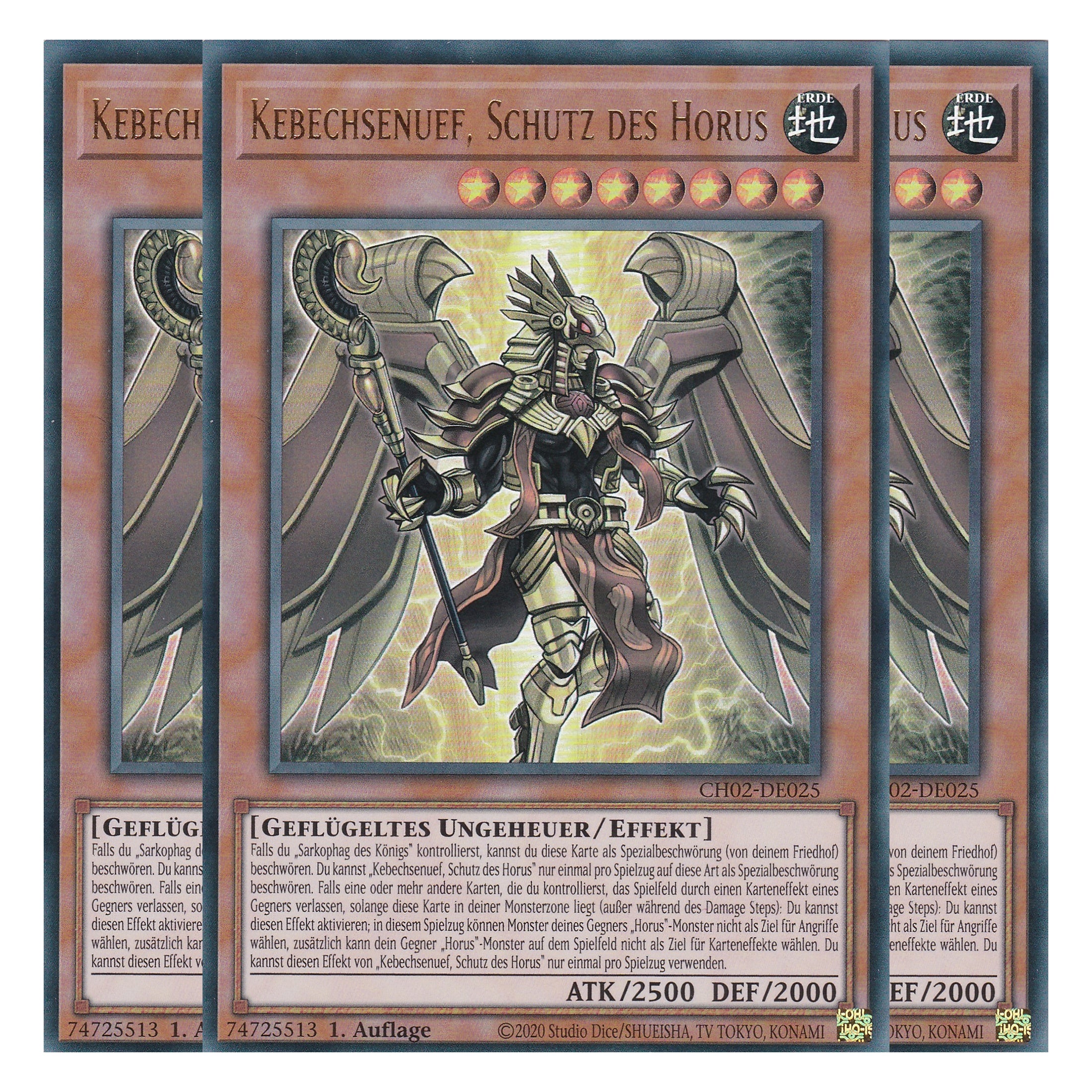 Kebechsenuef, Schutz des Horus - CH02-DE025 - Ultra Rare - Deutsch - 1. Auflage - The Chronicles Deck: Spirit Charmers - Playset (3 Kopien)
