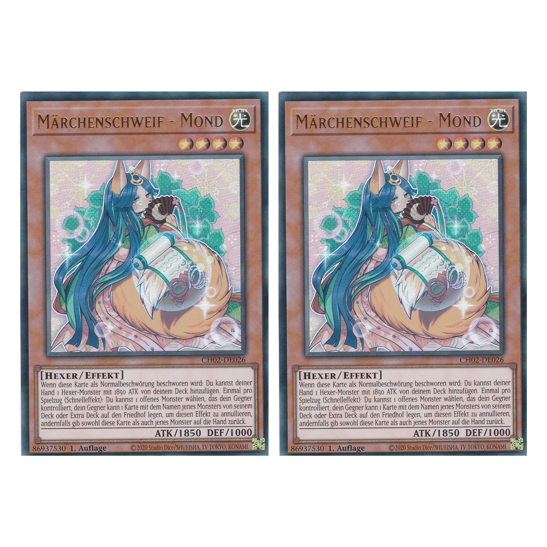 Märchenschweif - Mond - CH02-DE026 - Ultra Rare - Deutsch - 1. Auflage - The Chronicles Deck: Spirit Charmers - Duo Set (2 Stück) - Yu-Gi-Oh!