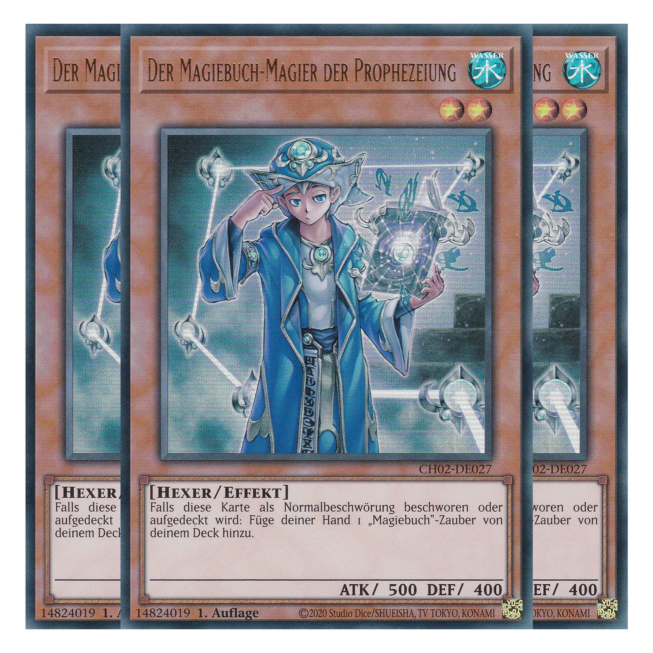 Der Magiebuch-Magier der Prophezeiung - CH02-DE027 - Ultra Rare - Deutsch - 1. Auflage - The Chronicles Deck: Spirit Charmers - Playset (3 Kopien)