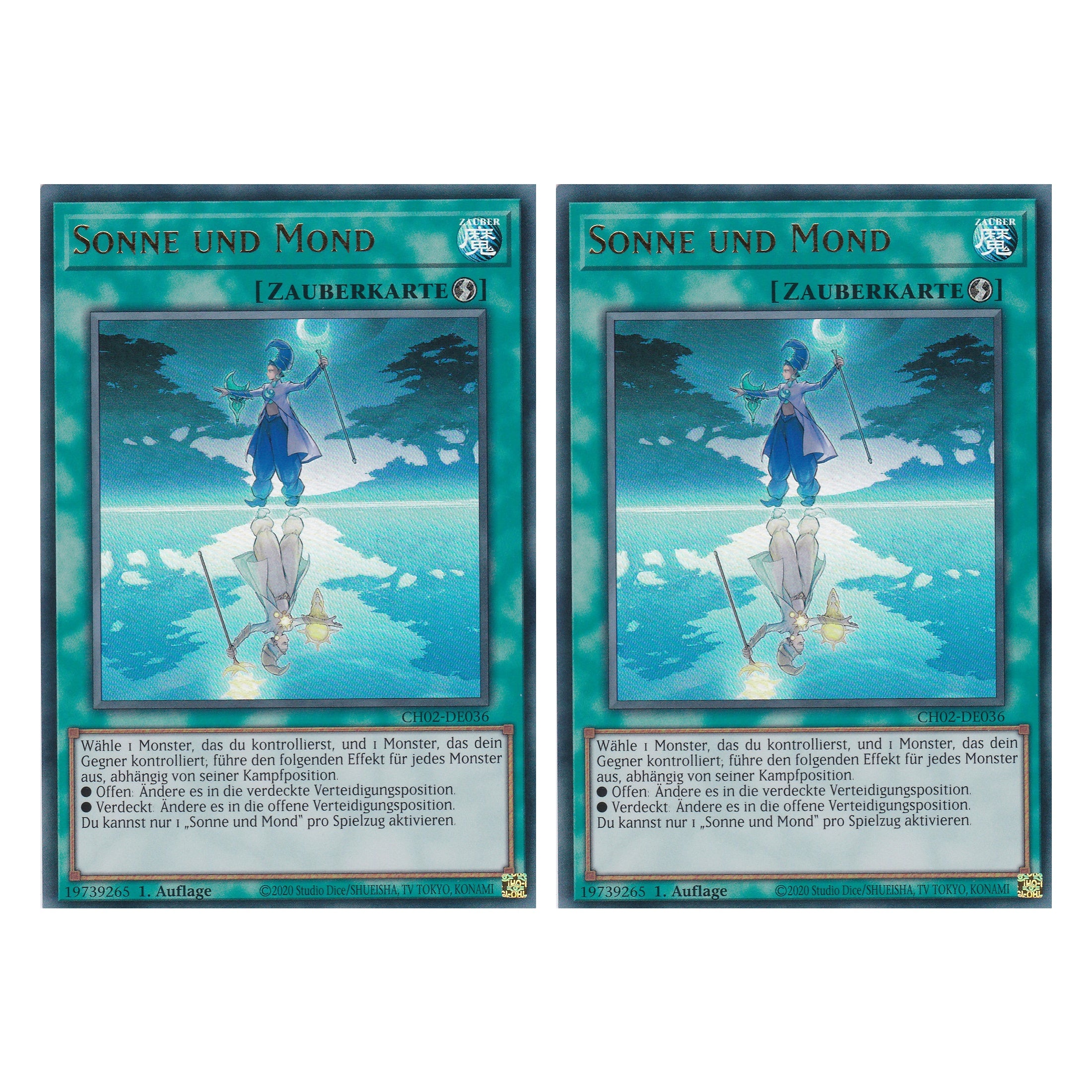 Sonne und Mond - CH02-DE036 - Ultra Rare - Deutsch - 1. Auflage - The Chronicles Deck: Spirit Charmers - Duo Set (2 Stück) - Yugioh