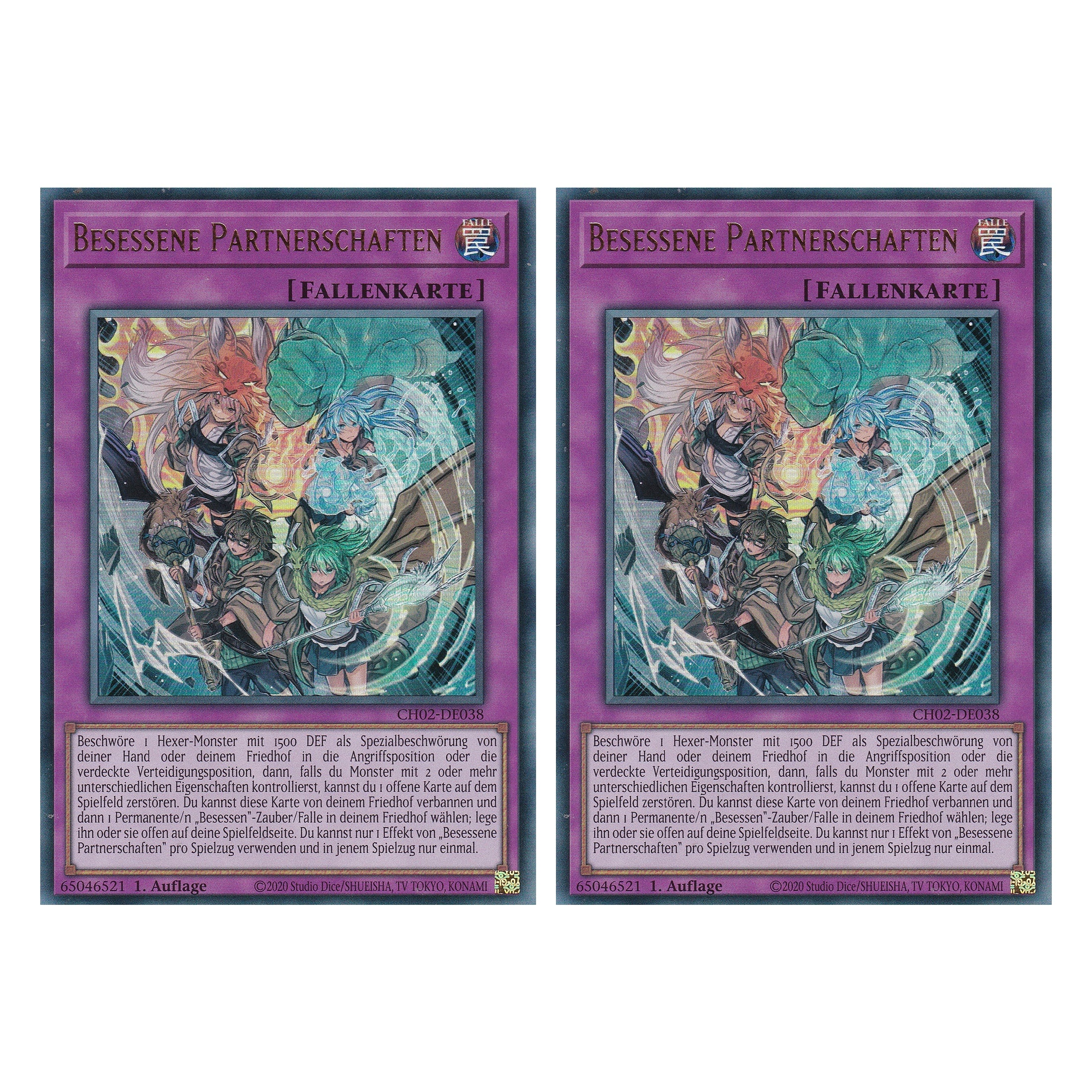 Besessene Partnerschaften - CH02-DE038 - Ultra Rare - Deutsch - 1. Auflage - The Chronicles Deck: Spirit Charmers - Duo Set (2 Stück) - Yu-Gi-Oh!
