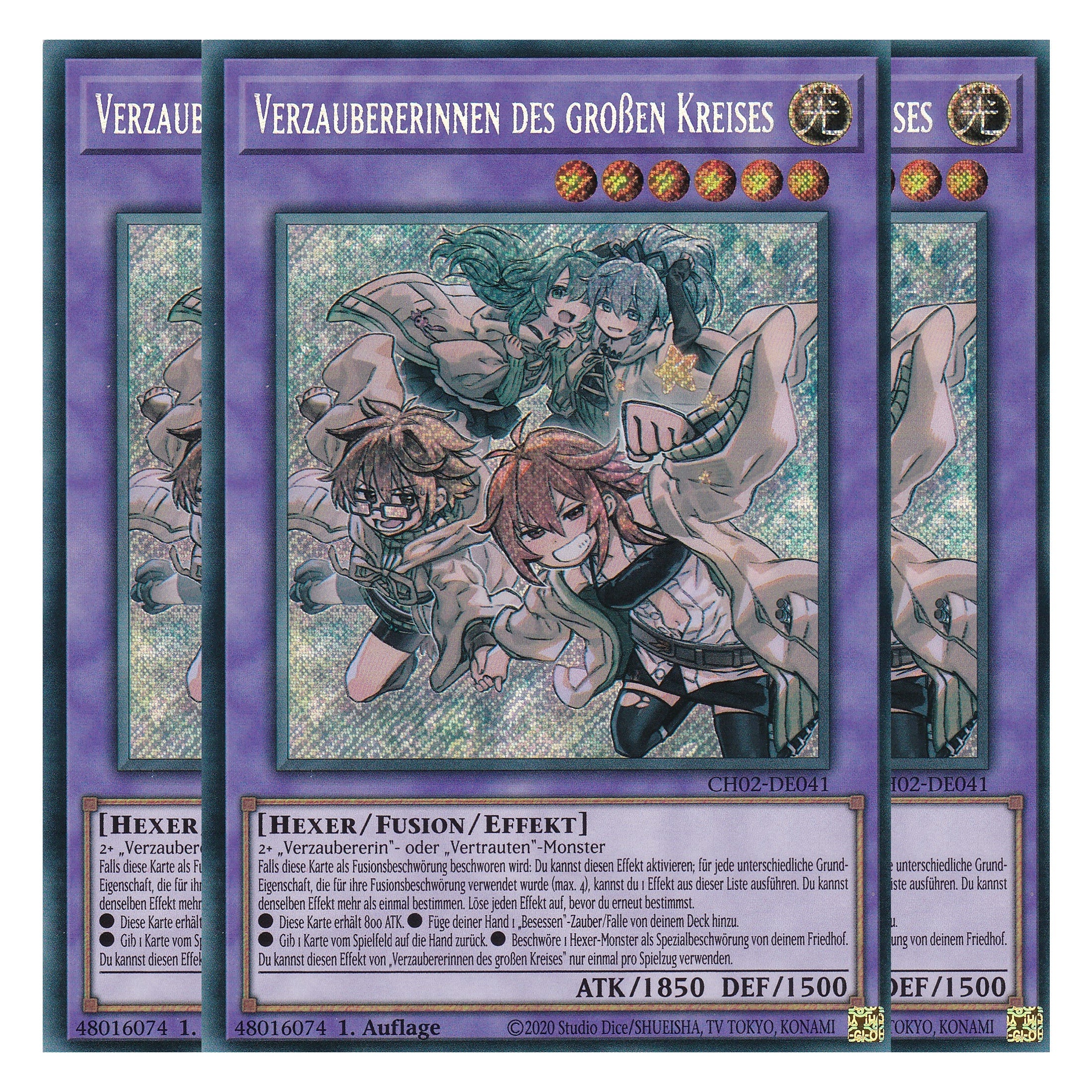 Verzauberinnen des großen Kreises - CH02-DE041 - Secret Rare - Deutsch - 1. Auflage - The Chronicles Deck: Spirit Charmers - Playset (3 Kopien) - Yu-Gi-Oh!