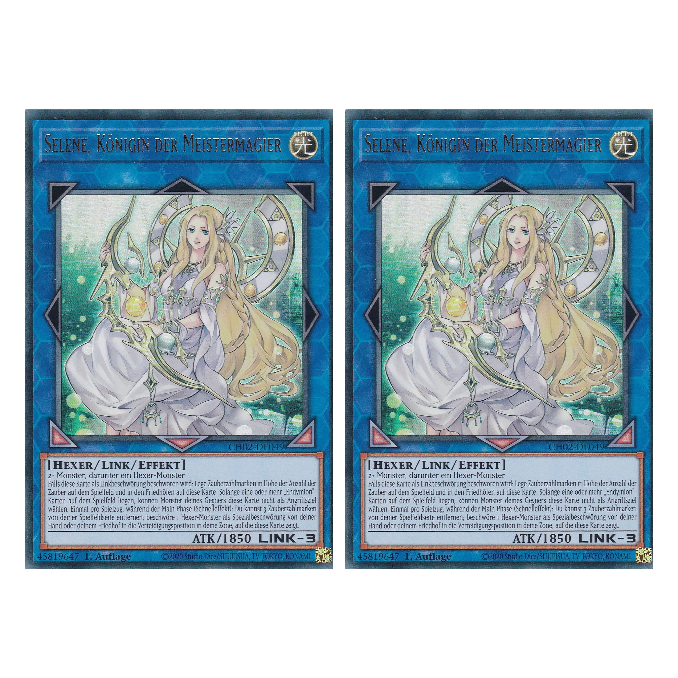 Selene, Königin der Meistermagier - CH02-DE049 - Ultra Rare - Deutsch - 1. Auflage - The Chronicles Deck: Spirit Charmers - Duo Set (2 Stück) - Yu-Gi-Oh!