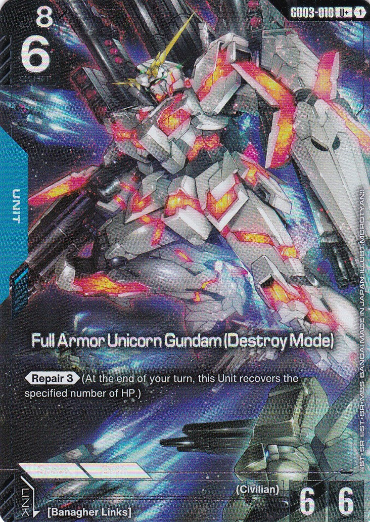 Full Armor Unicorn Gundam (Destroy Mode) - GD03-010-AA - Uncommon - Englisch - GD03 - GUNDAM TCG