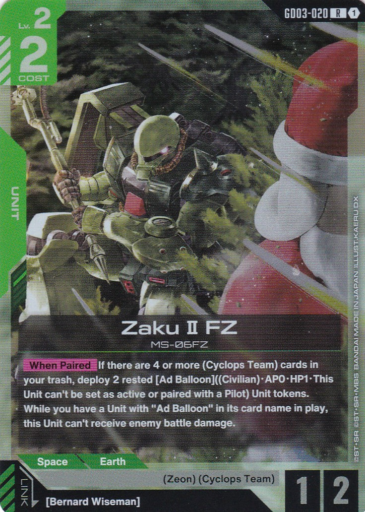 Zaku II FZ - GD03-020 - Rare - Englisch - GD03 - GUNDAM TCG