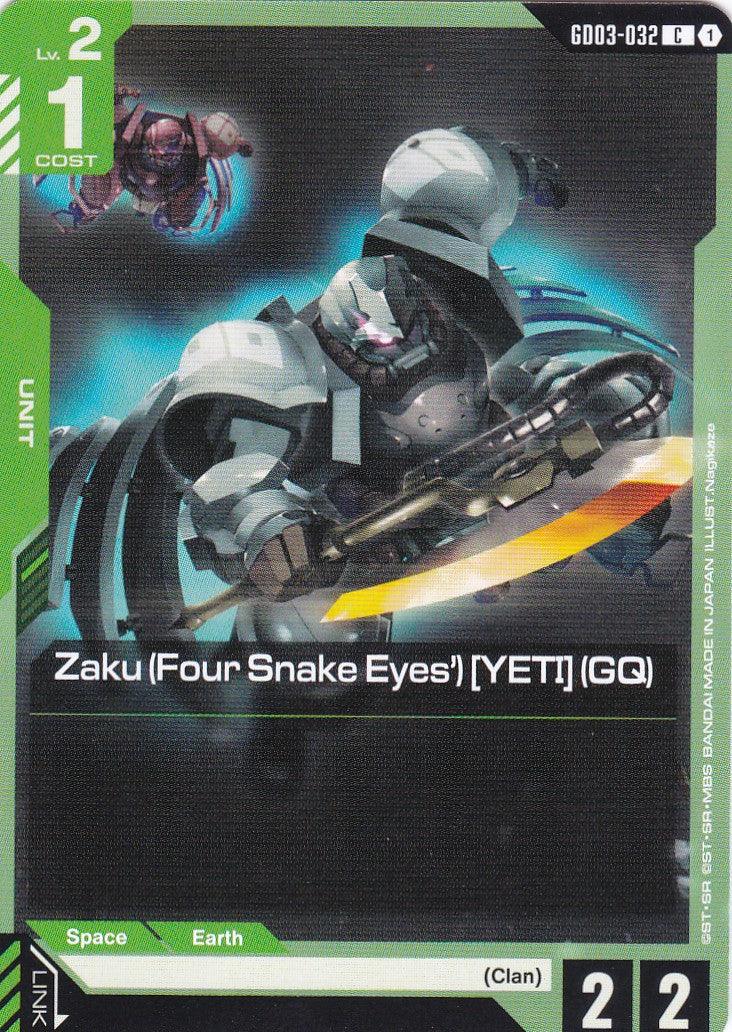 Zaku (Four Snake Eyes') [YETI] (GQ) - GD03-032 - Common - Englisch - GD03 - GUNDAM TCG