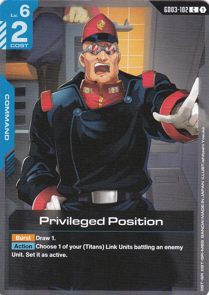 Privileged Position - GD03-102 - Common - Englisch - GD03 - GUNDAM TCG