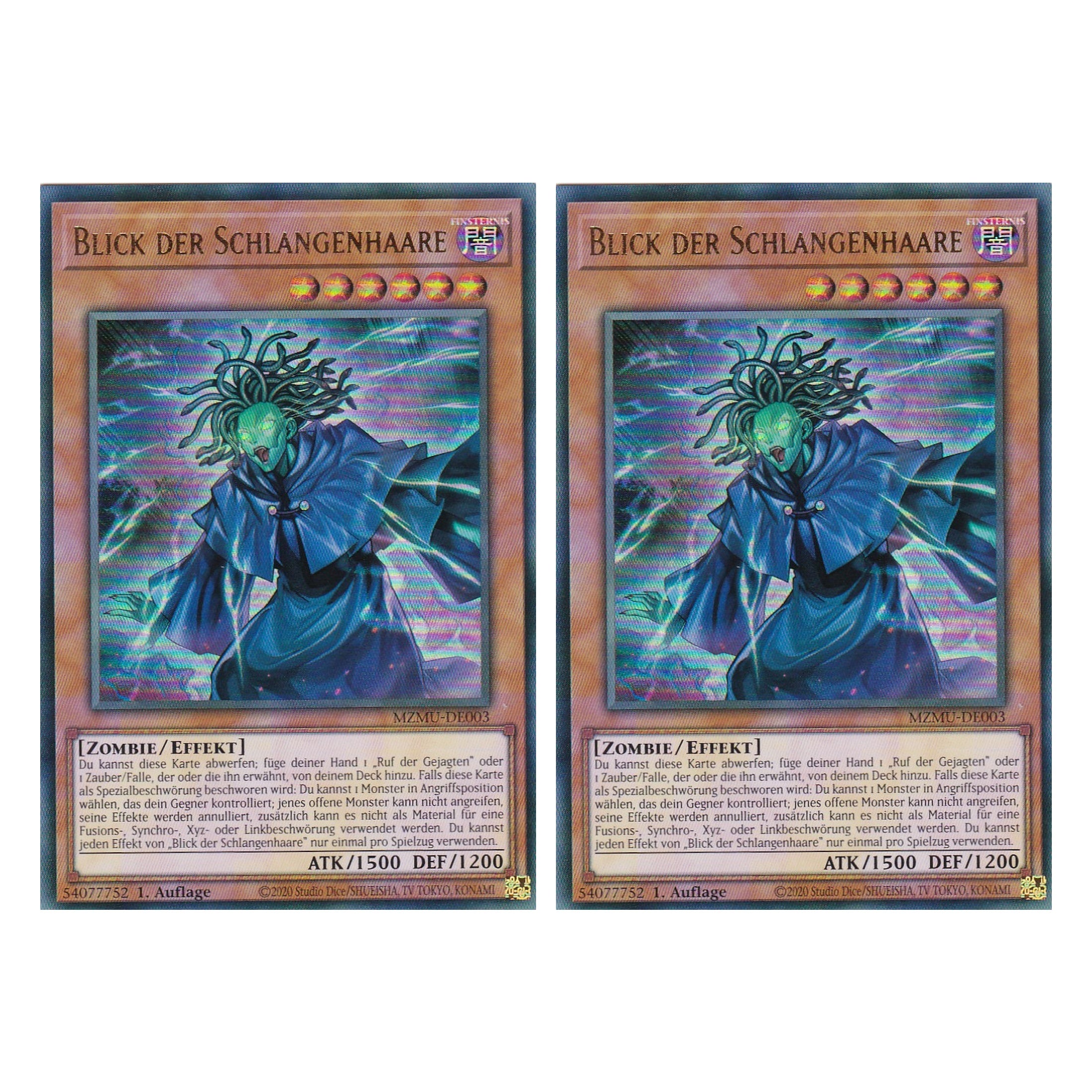 Blick der Schlangenhaare - MZMU-DE003 - Ultra Rare - Deutsch - 1. Auflage - Maze of Muertos - Duo Set (2 Stück) - Yu-Gi-Oh!