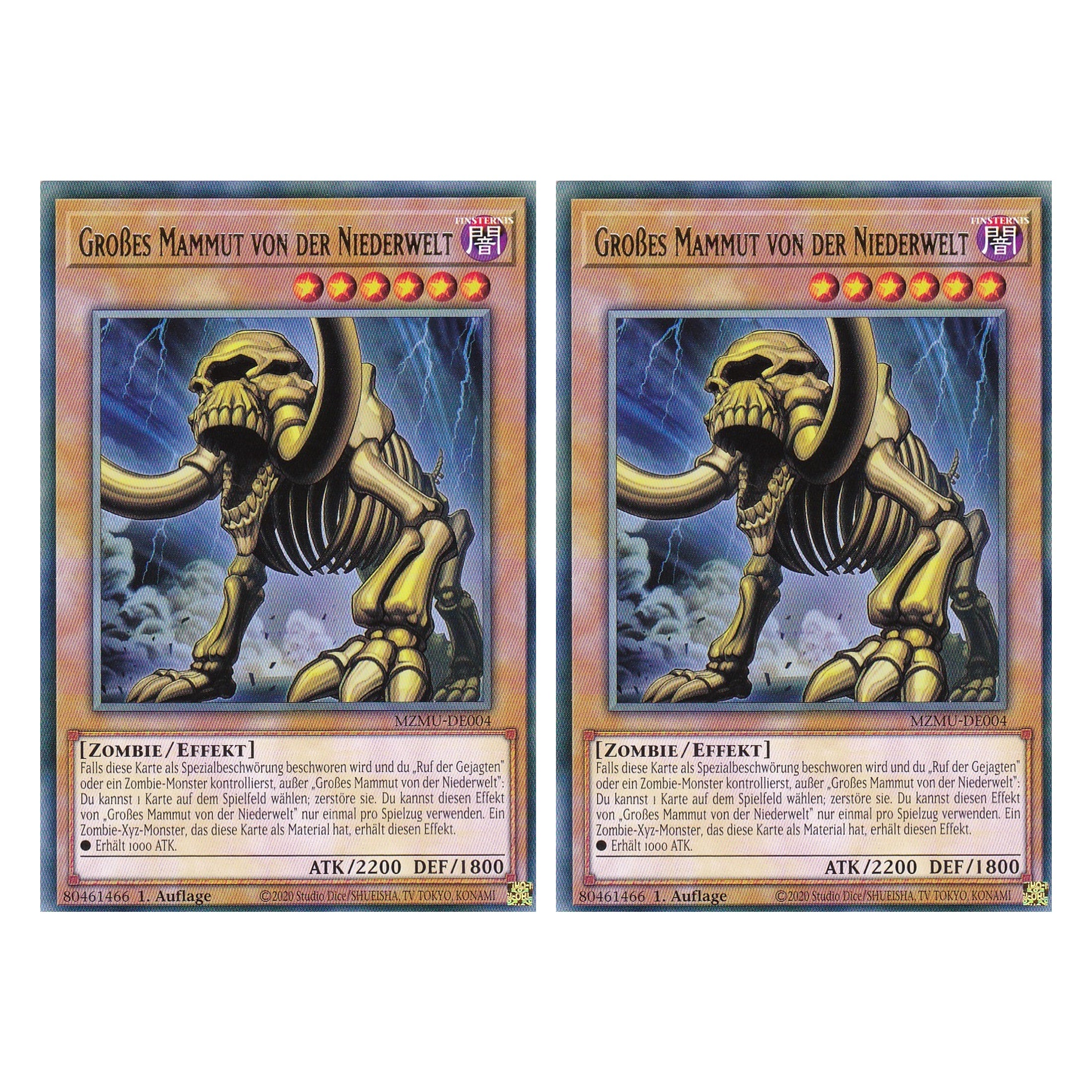 Großes Mammut von der Niederwelt - MZMU-DE004 - Rare - Deutsch - 1. Auflage - Maze of Muertos - Duo Set (2 Stück) - Yu-Gi-Oh!