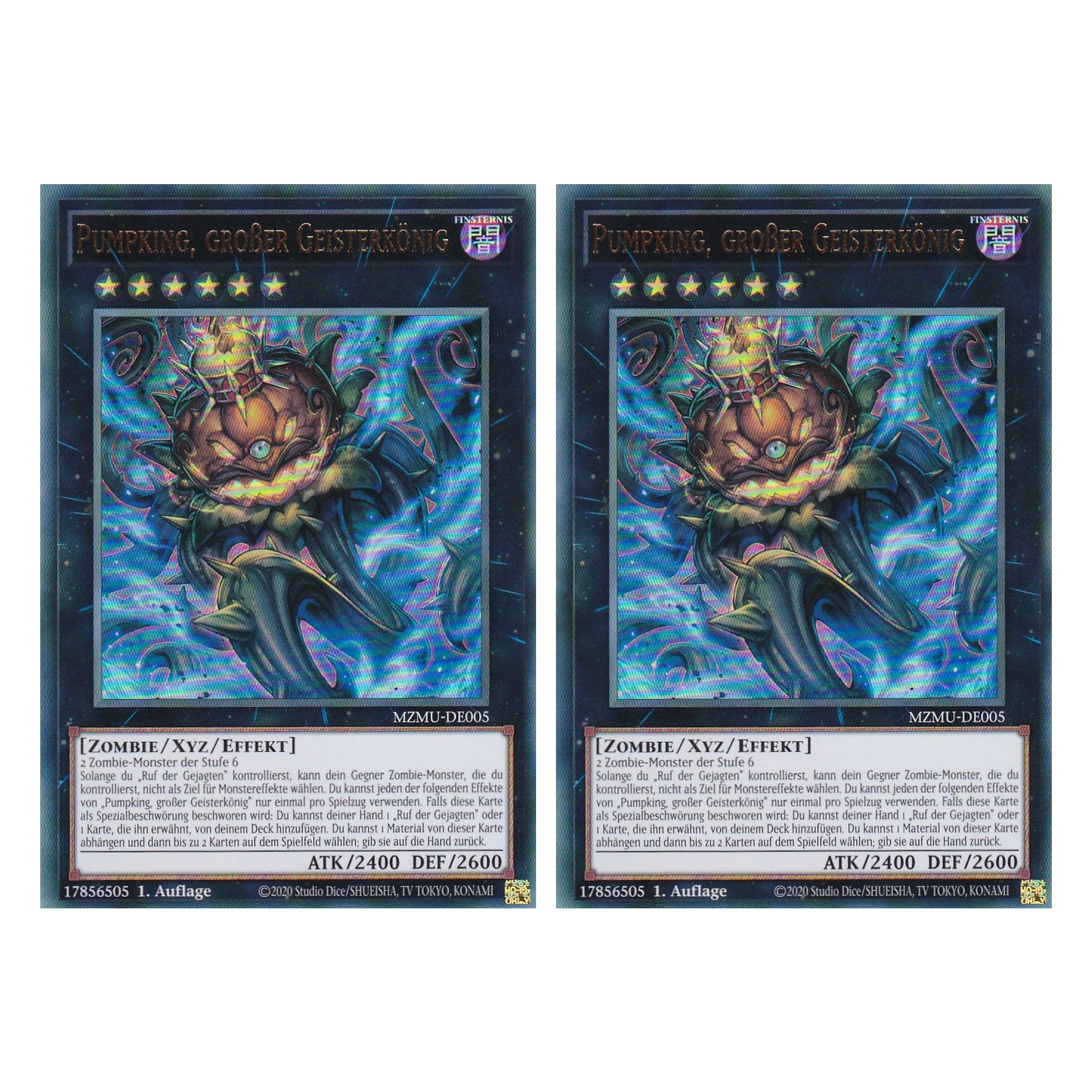 Pumpking, großer Geisterkönig - MZMU-DE005 - Ultra Rare - Deutsch - 1. Auflage - Maze of Muertos - Duo Set (2 Stück) - Yu-Gi-Oh!