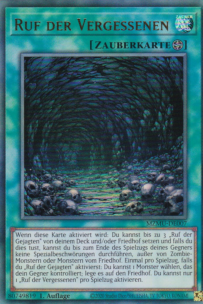 Ruf der Vergessenen - MZMU-DE007 - Ultra Rare - Deutsch - 1. Auflage - Maze of Muertos - Yu-Gi-Oh!
