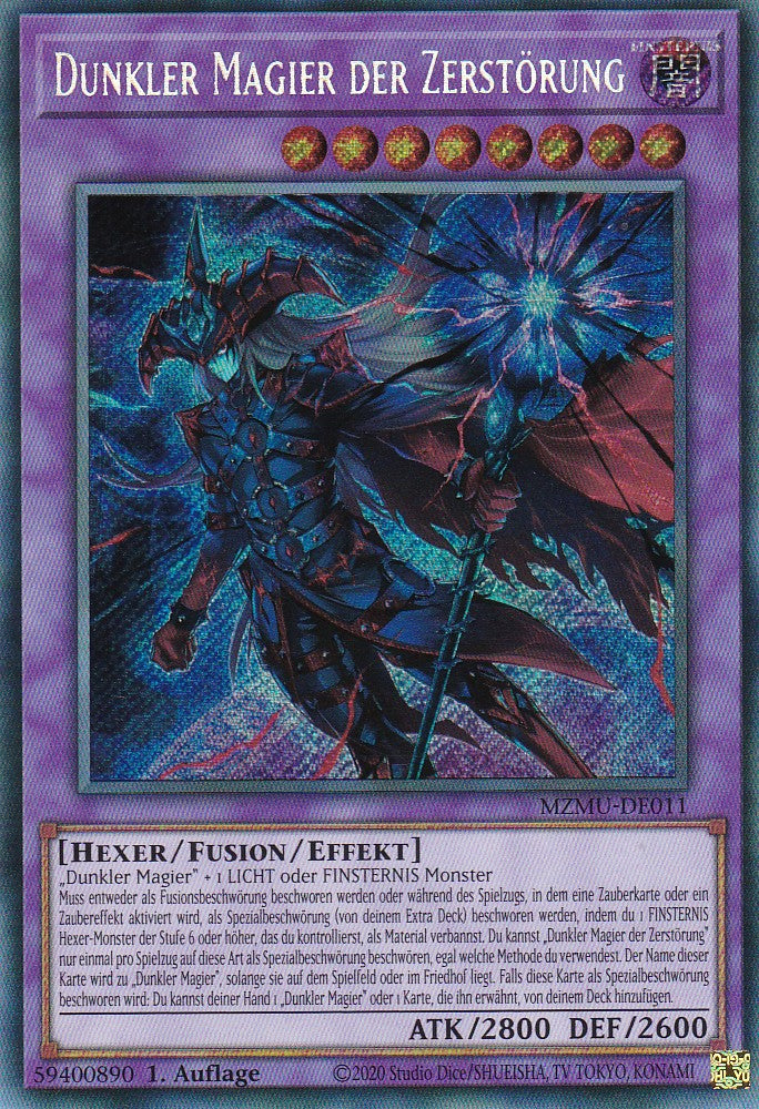 Dunkler Magier der Zerstörung - MZMU-DE011 - Secret Rare - Deutsch - 1. Auflage - Maze of Muertos - Yu-Gi-Oh!