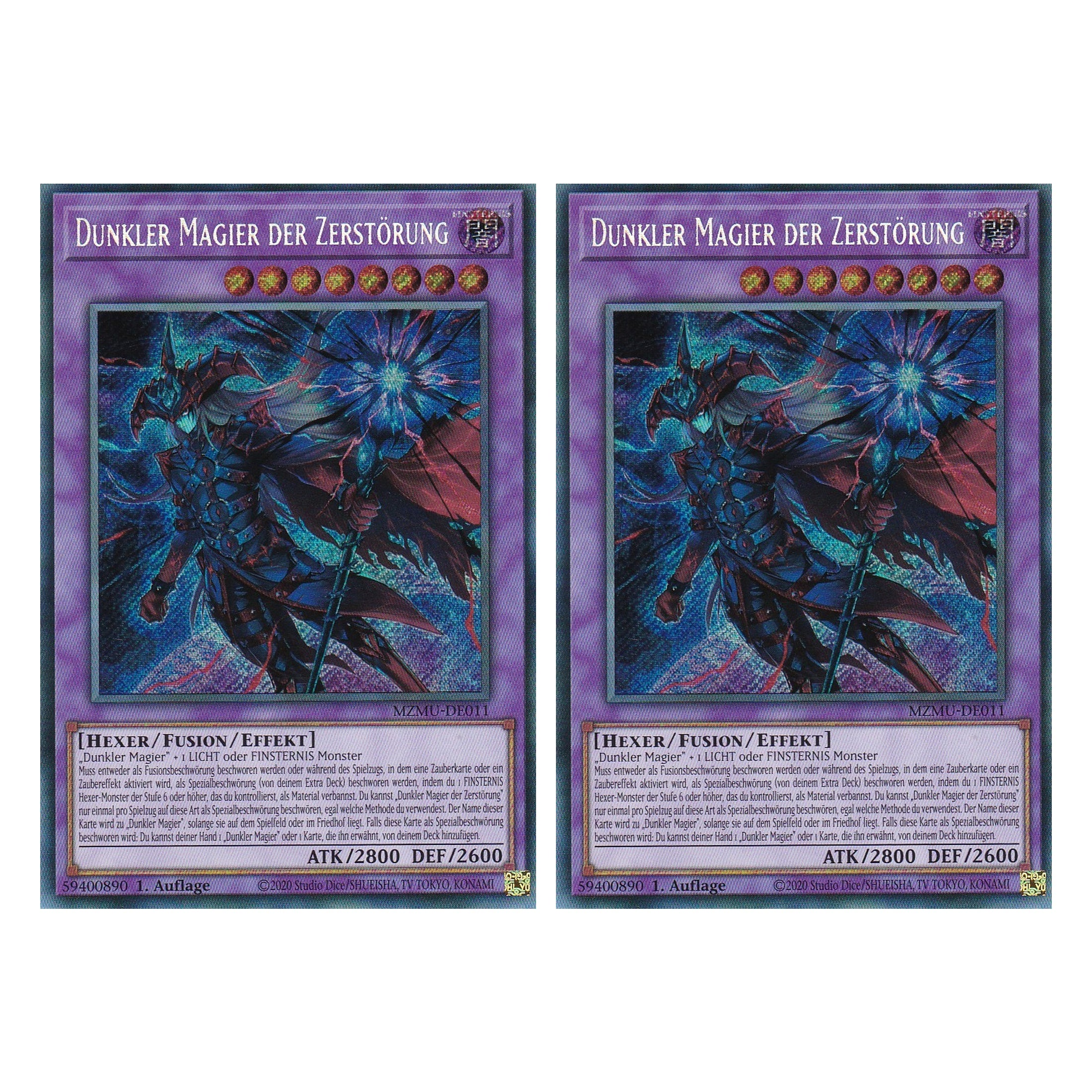Dunkler Magier der Zerstörung - MZMU-DE011 - Secret Rare - Deutsch - 1. Auflage - Maze of Muertos - Duo Set (2 Stück) - Yu-Gi-Oh!