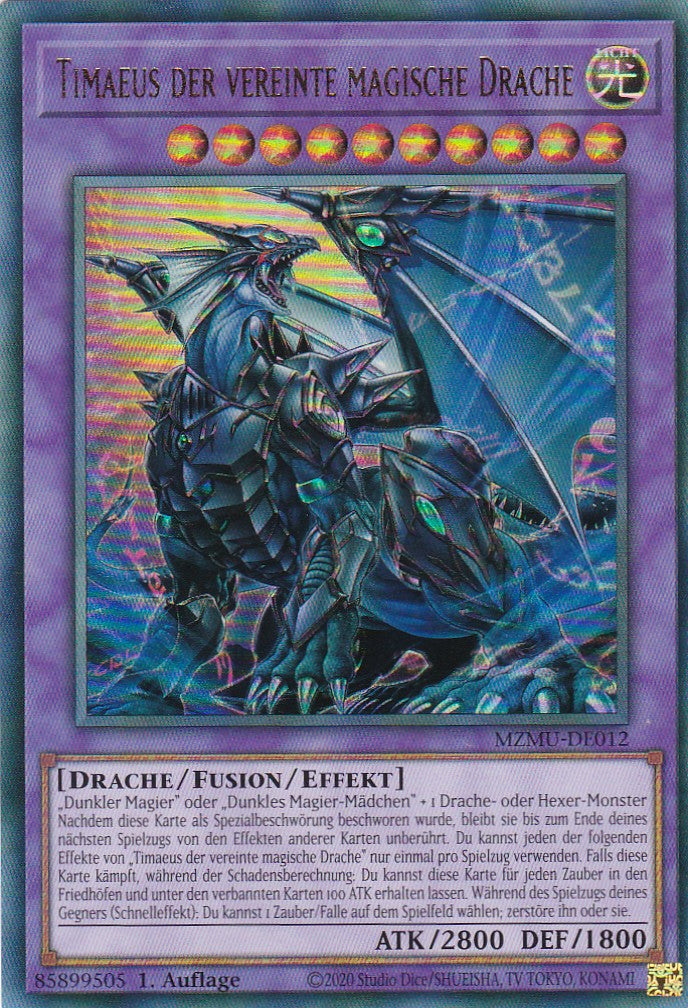 Timaeus der Vereinte Magische Drache - MZMU-DE012 - Ultra Rare - Deutsch - 1. Auflage - Maze of Muertos - Yu-Gi-Oh!