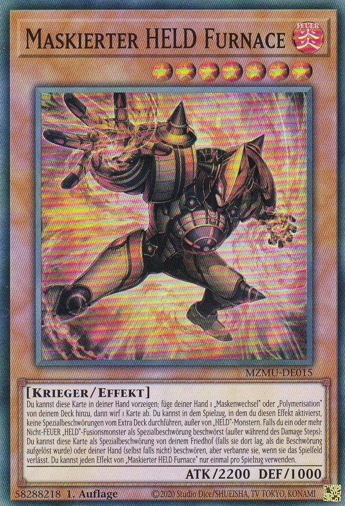 Maskierter Held Furnace - MZMU-DE015 - Super Rare - Deutsch - 1. Auflage - Maze of Muertos - Yu-Gi-Oh!