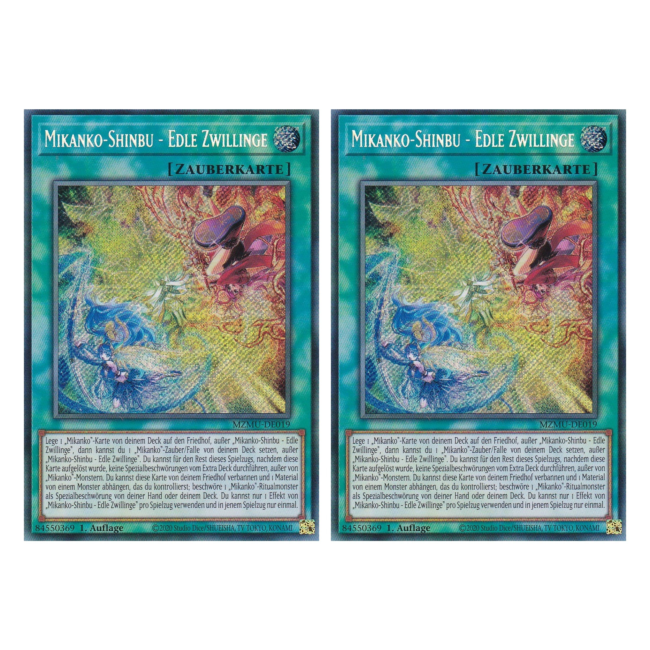 Mikanko-Shinbu - Edle Zwillinge - MZMU-DE019 - Secret Rare - Deutsch - 1. Auflage - Maze of Muertos - Duo Set (2 Stück) - Yu-Gi-Oh!