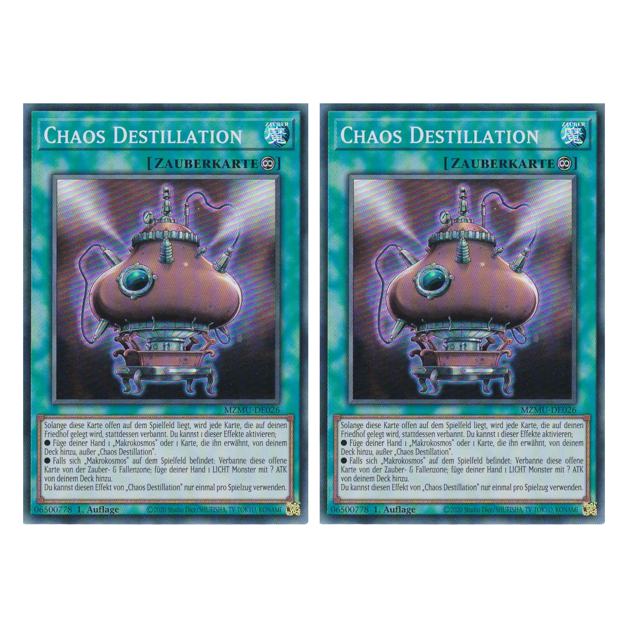Chaos Destillation - MZMU-DE026 - Super Rare - Deutsch - 1. Auflage - Maze of Muertos - Duo Set (2 Stück) - Yu-Gi-Oh!