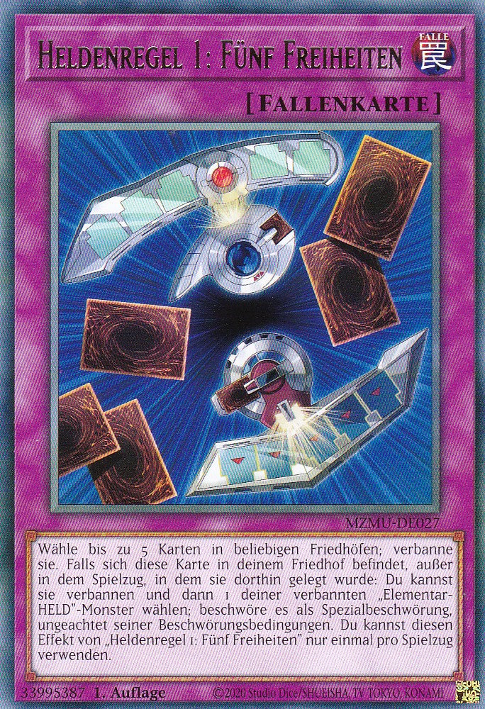 Heldenregel 1: Fünf Freiheiten - MZMU-DE027 - Rare - Deutsch - 1. Auflage - Maze of Muertos - Yu-Gi-Oh!
