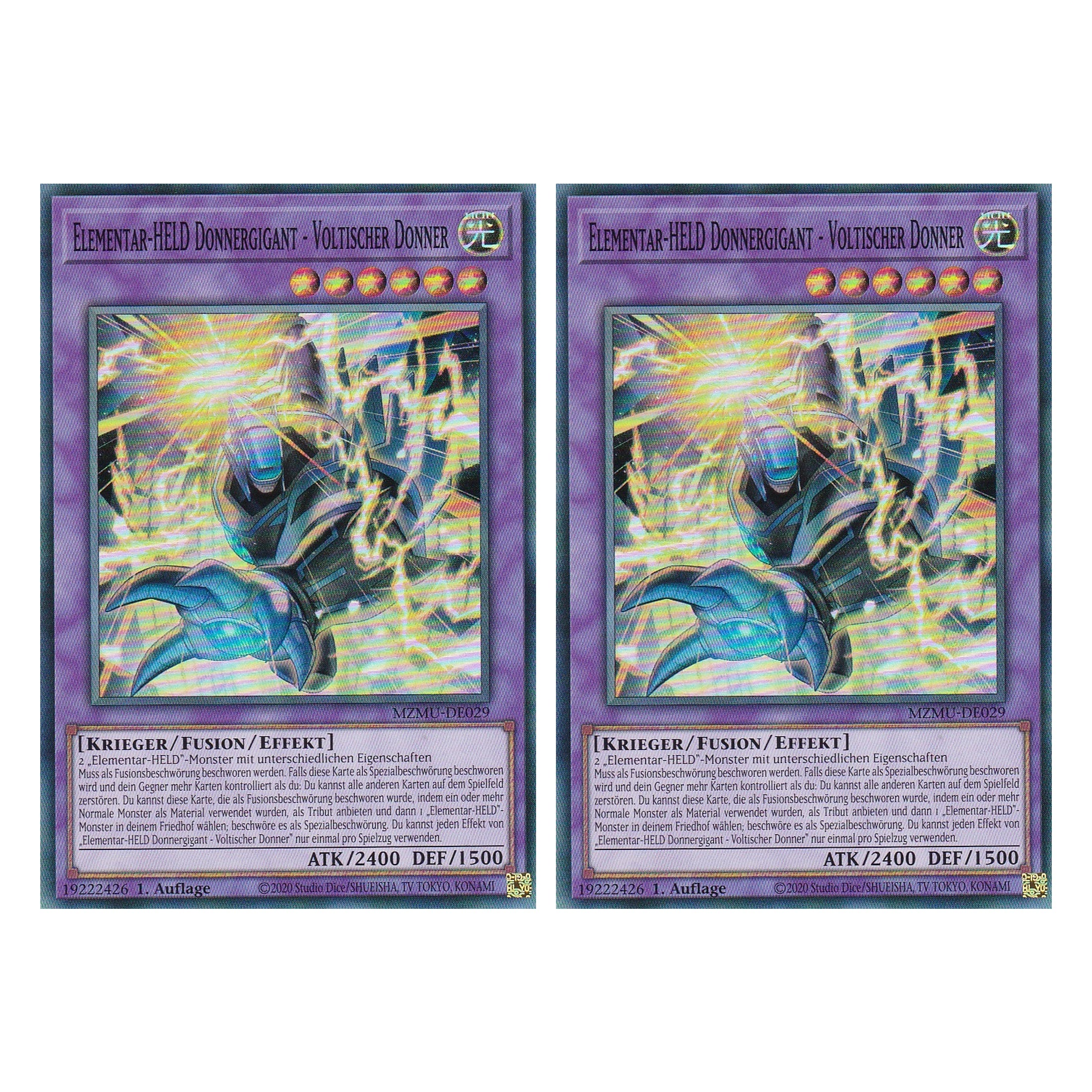 Elementar-HELD Donnergigant - Voltischer Donner - MZMU-DE029 - Super Rare - Deutsch - 1. Auflage - Maze of Muertos - Duo Set (2 Stück) - Yu-Gi-Oh!